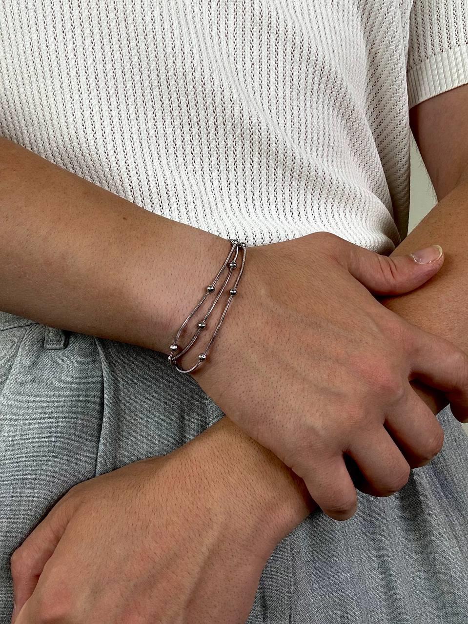 Silver Triple Ball Bracelet