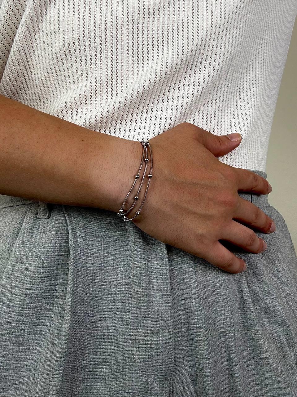 Silver Triple Ball Bracelet