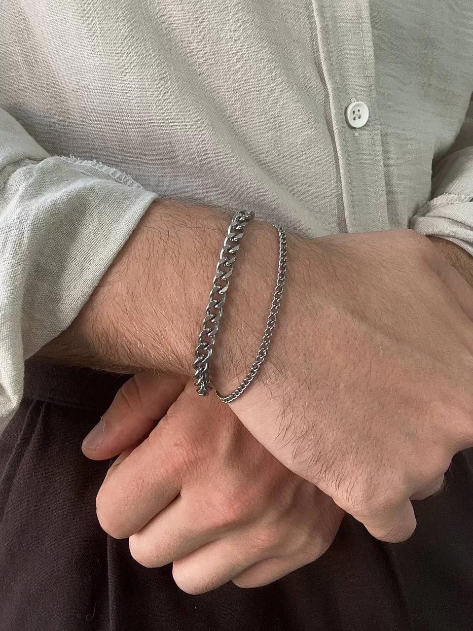 Silver Two Chain Bracelet