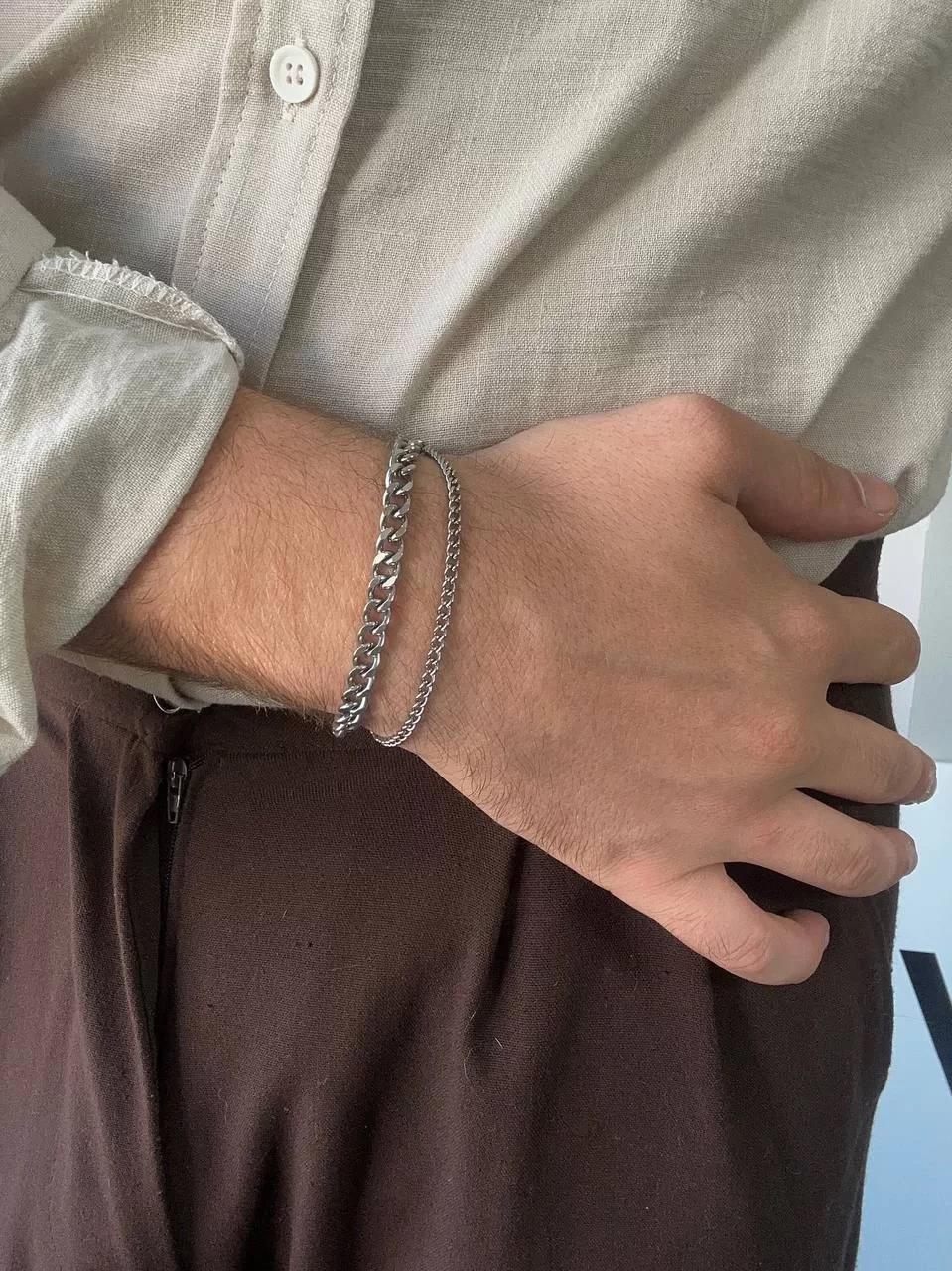 Silver Two Chain Bracelet