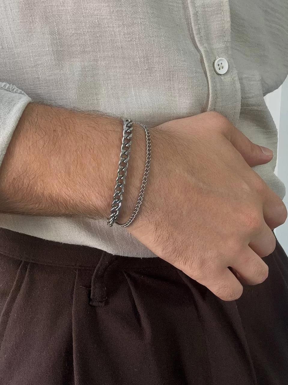 Silver Two Chain Bracelet