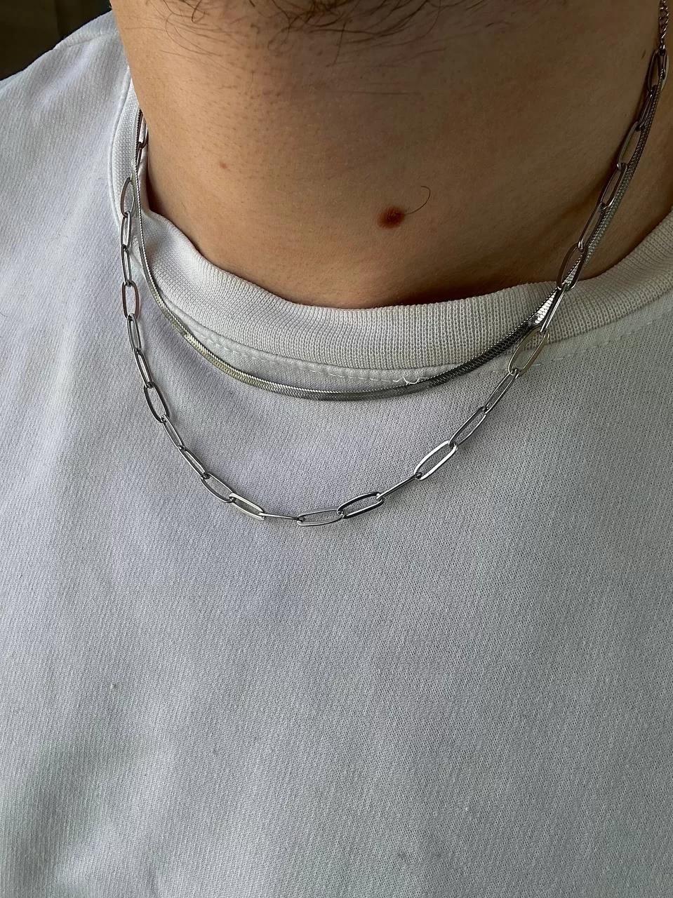 Silver Two Chain Necklace
