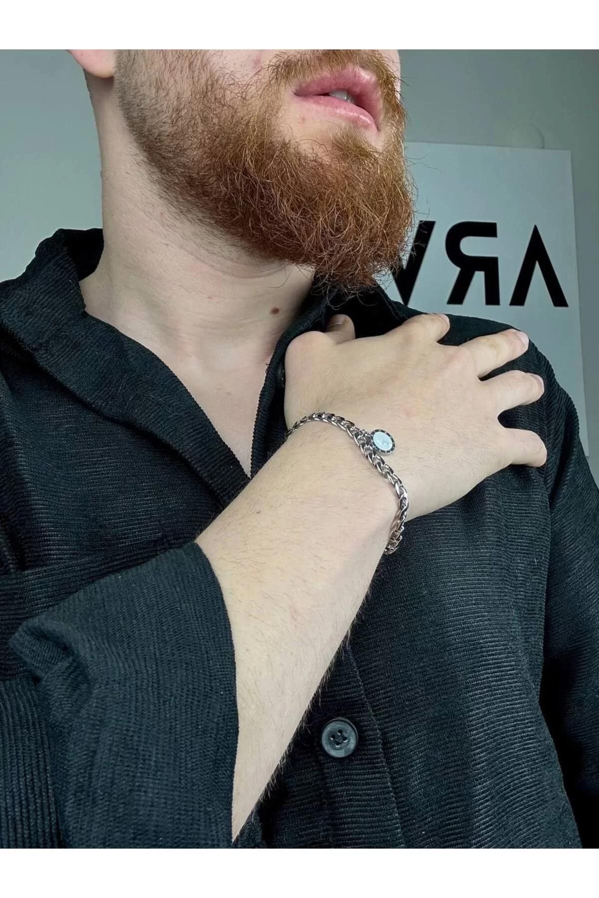 Silver White Stone Bracelet