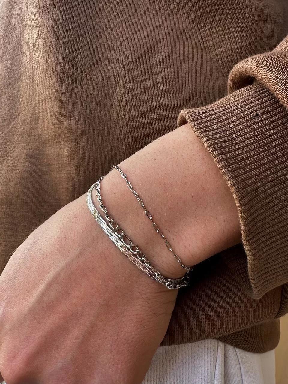 Three Chain Silver Bracelet