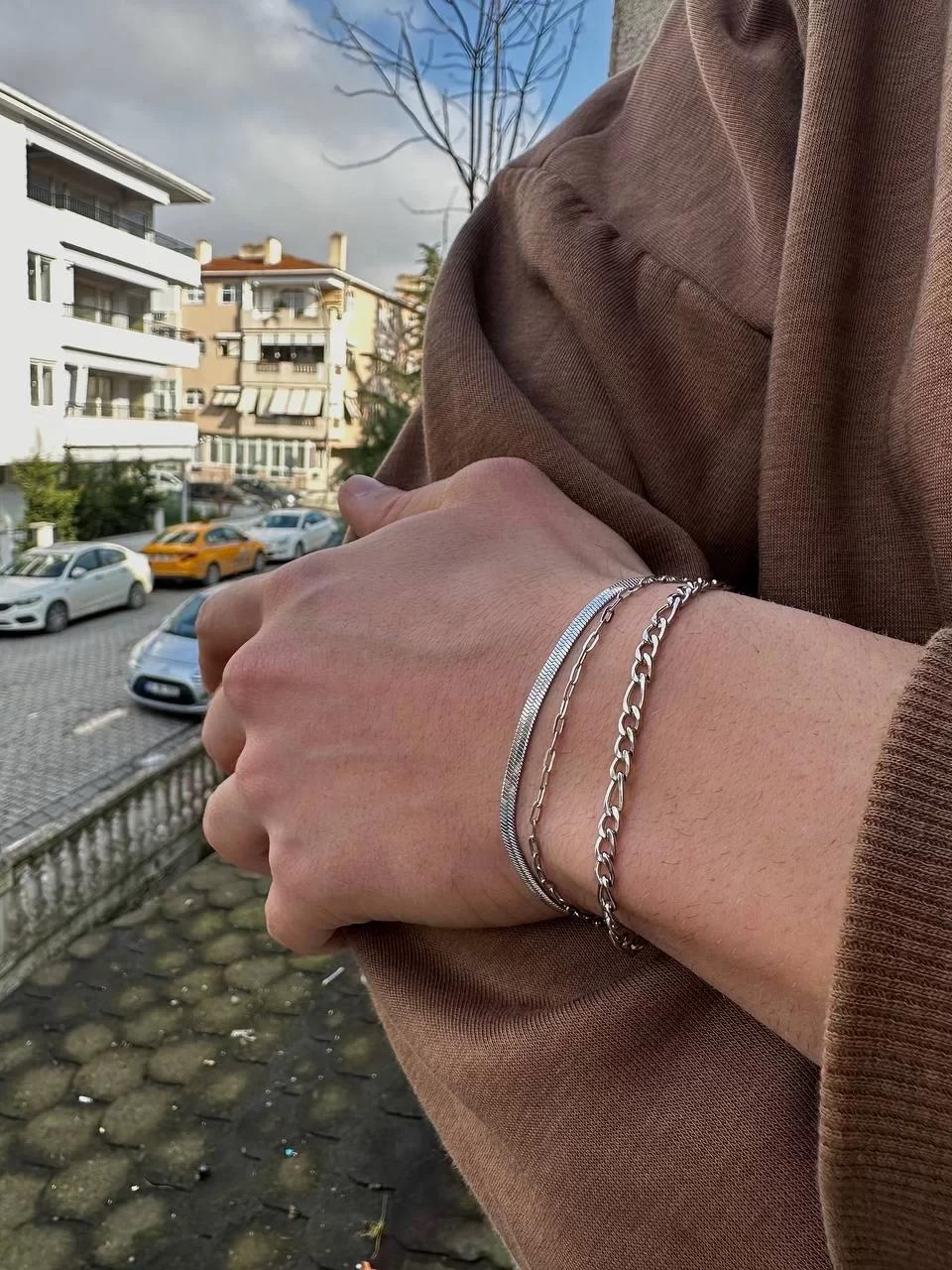 Three Chain Silver Bracelet