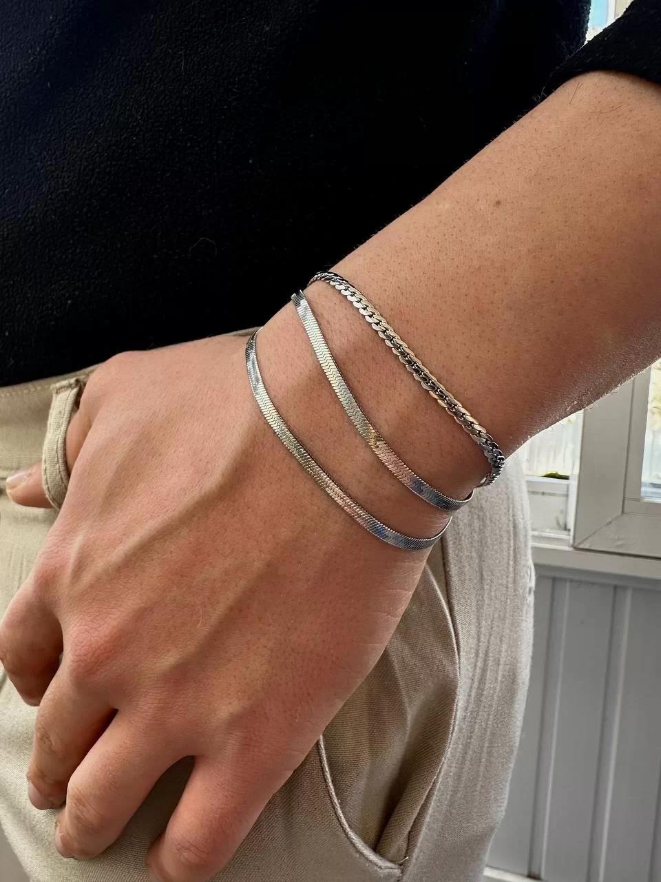 Three Mirror Chain Bracelet