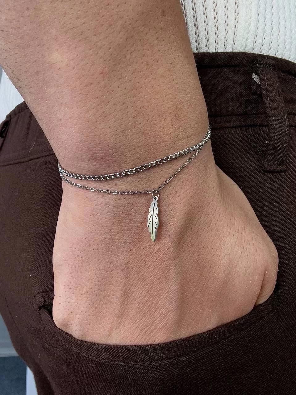 Two Chain Leaf Bracelet