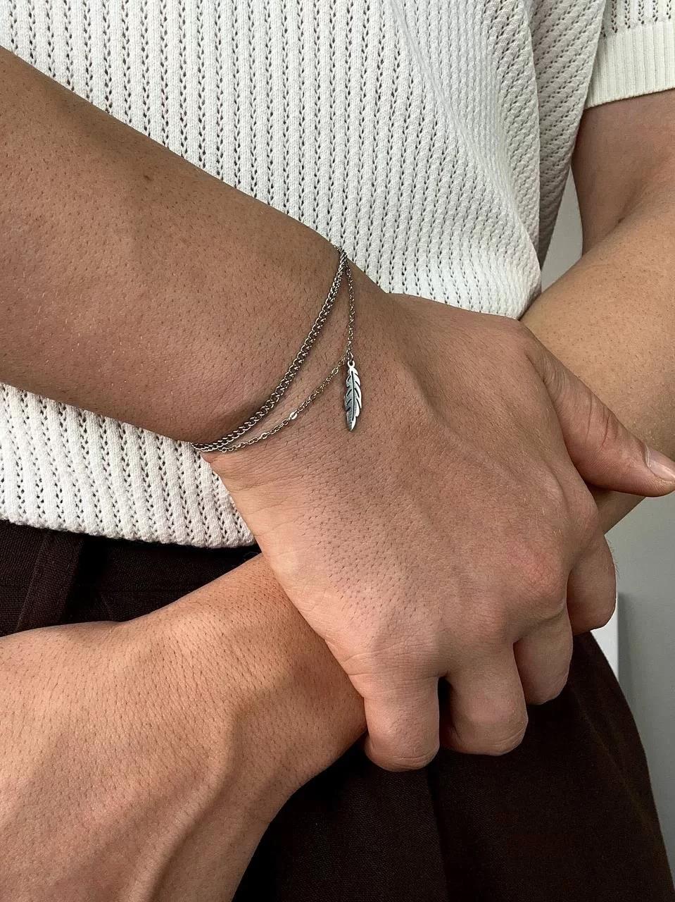 Two Chain Leaf Bracelet