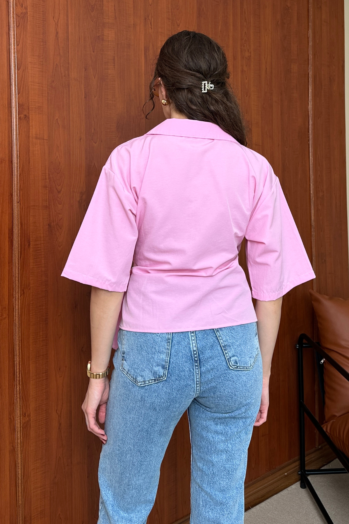 Bağlamalı Gömlek - PEMBE