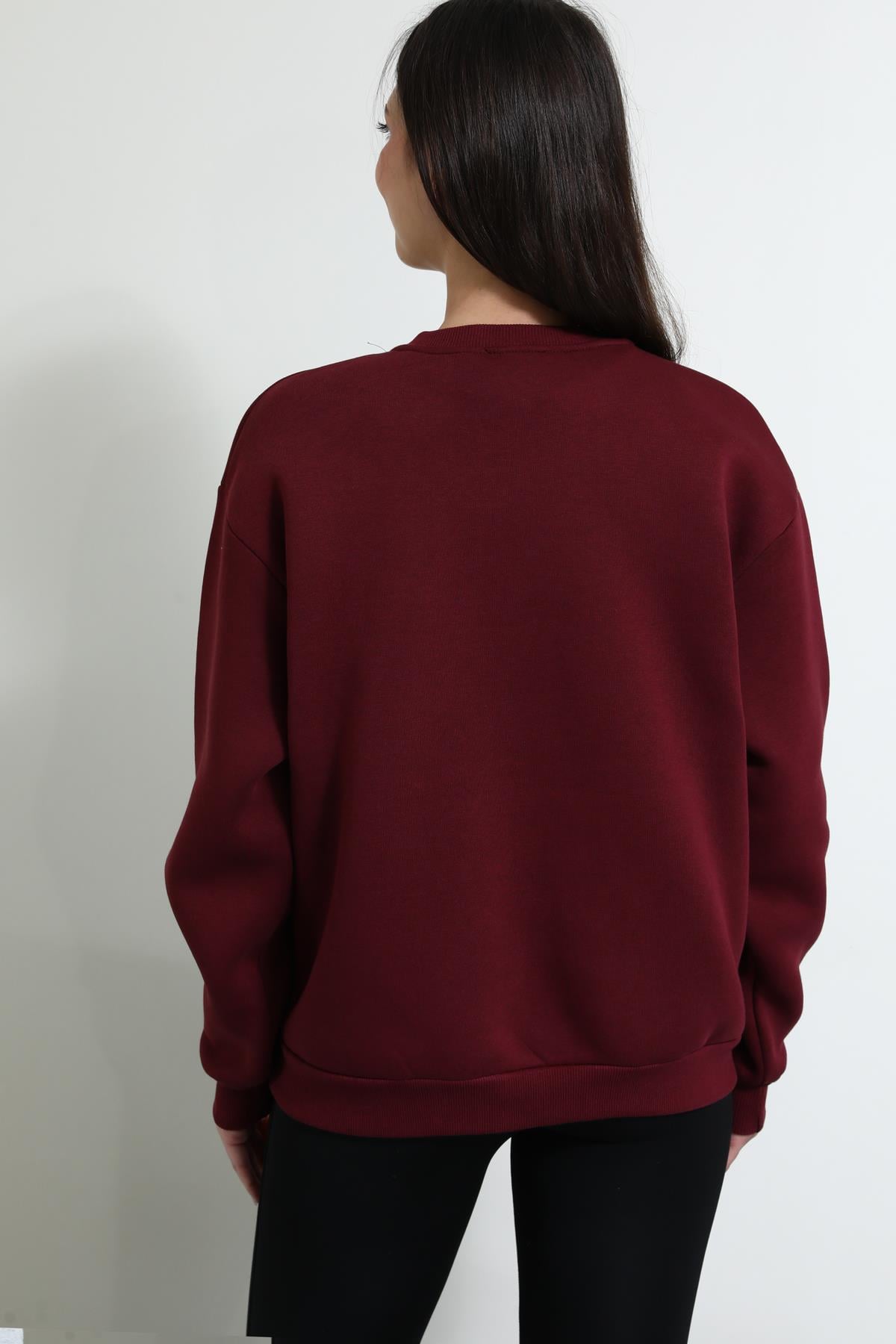 Baskılı Sweat - BORDO