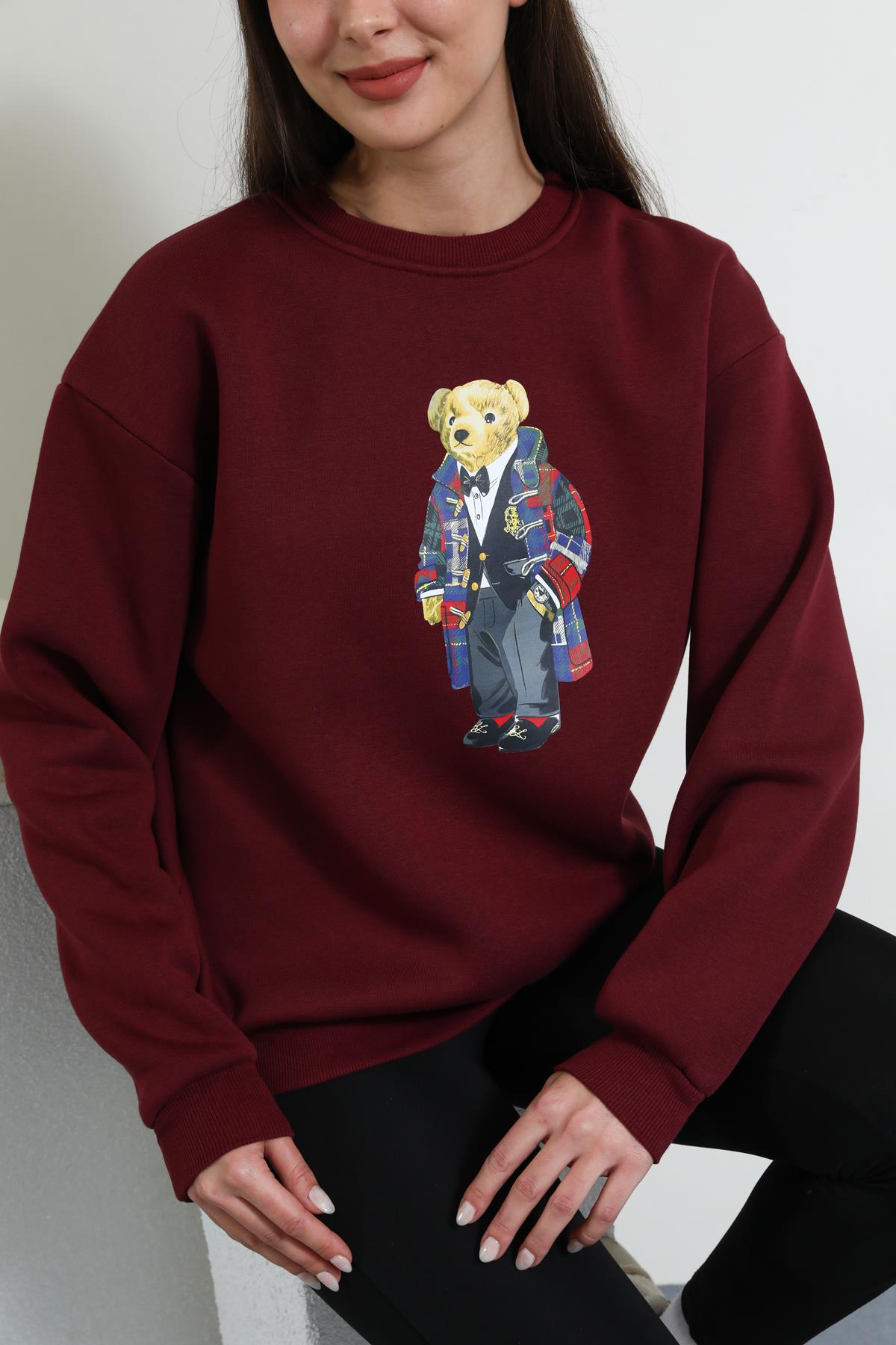 Baskılı Sweat - BORDO