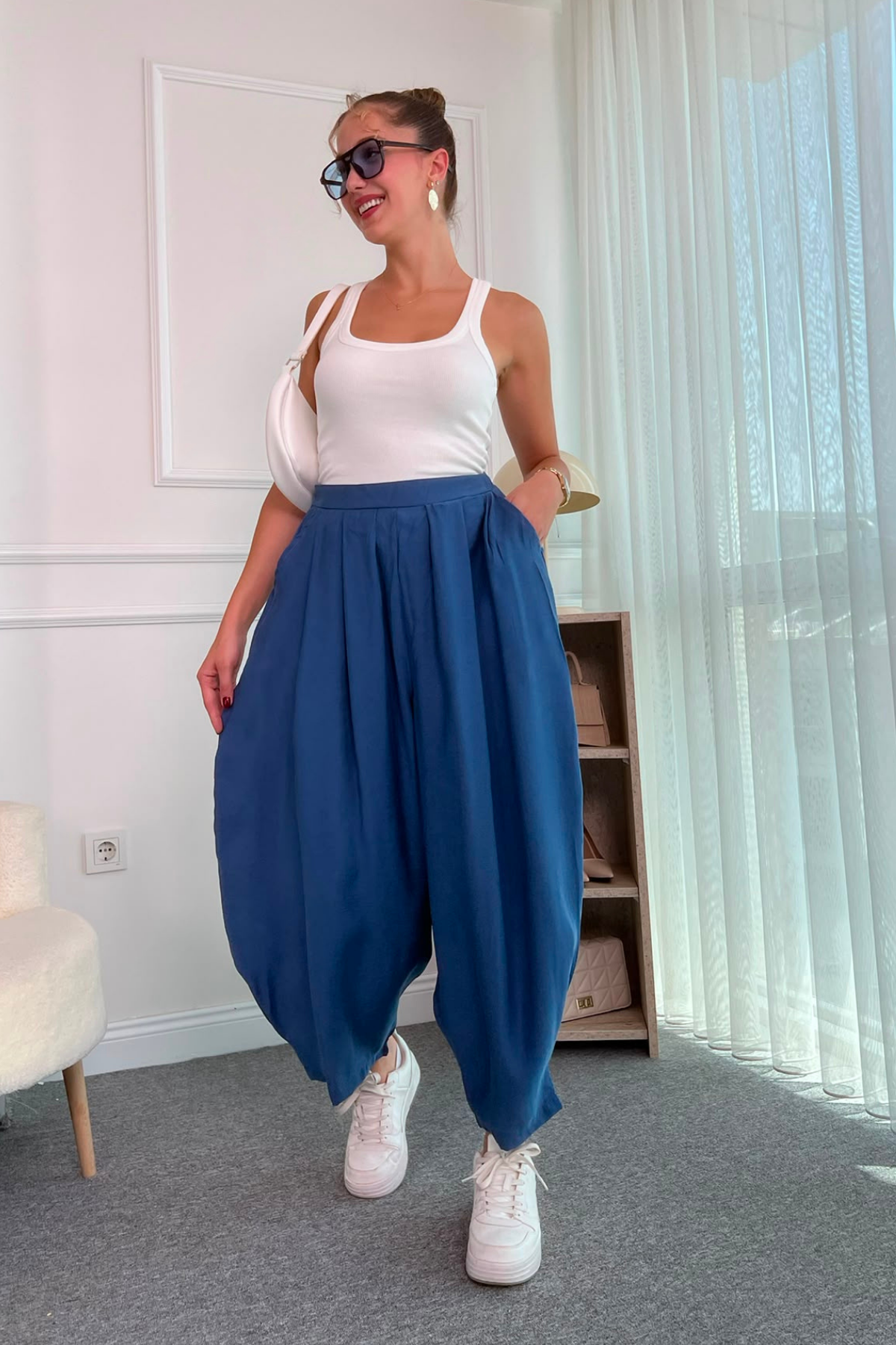 Cepli Modal Pantolon - MAVİ