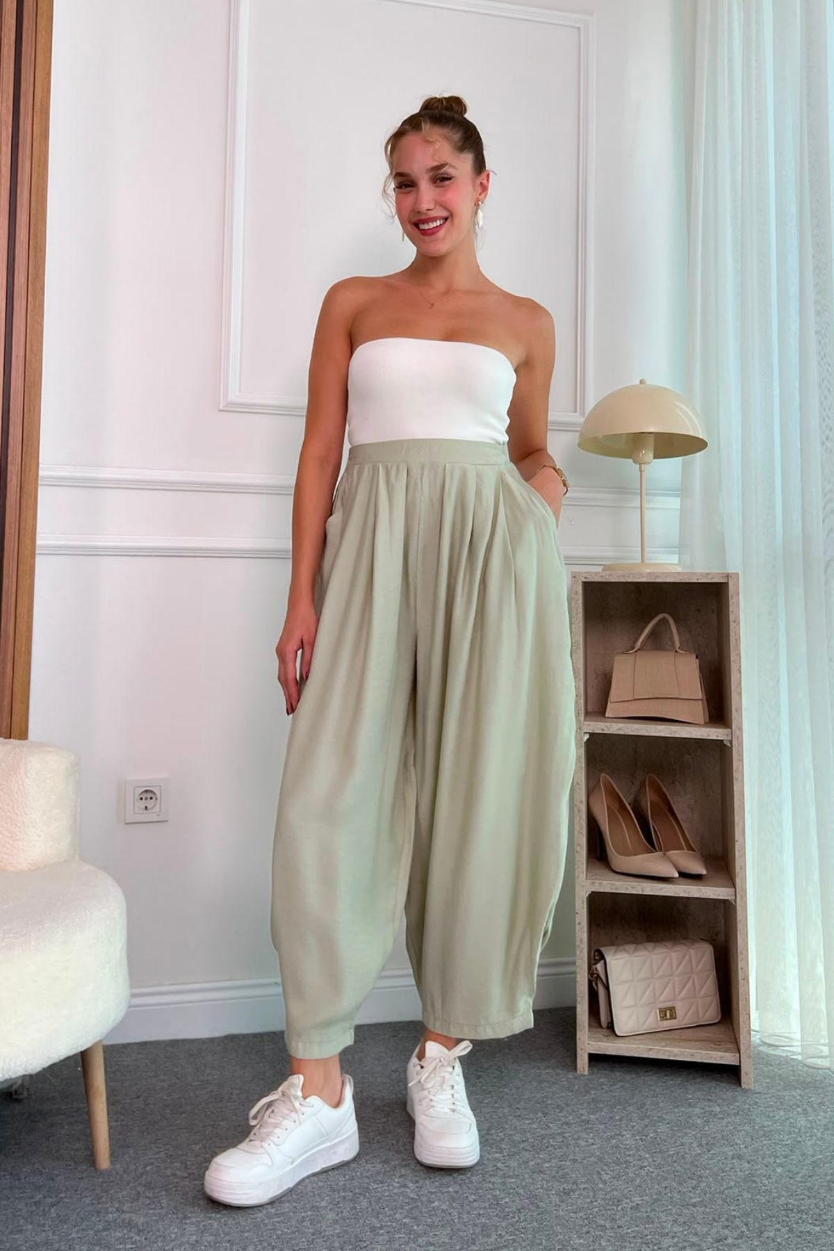 Cepli Modal Pantolon - YEŞİL