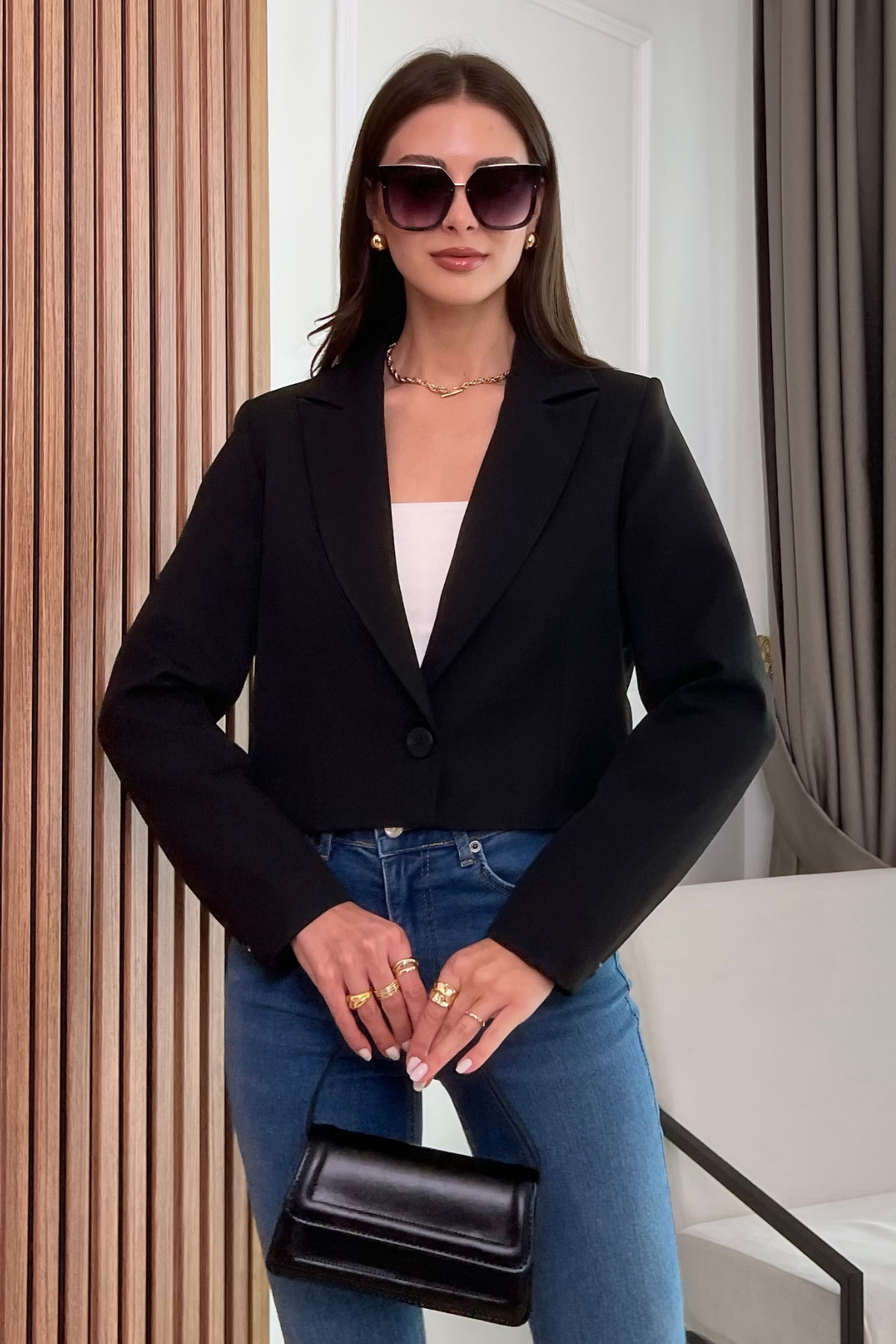 Crop Ceket - SİYAH