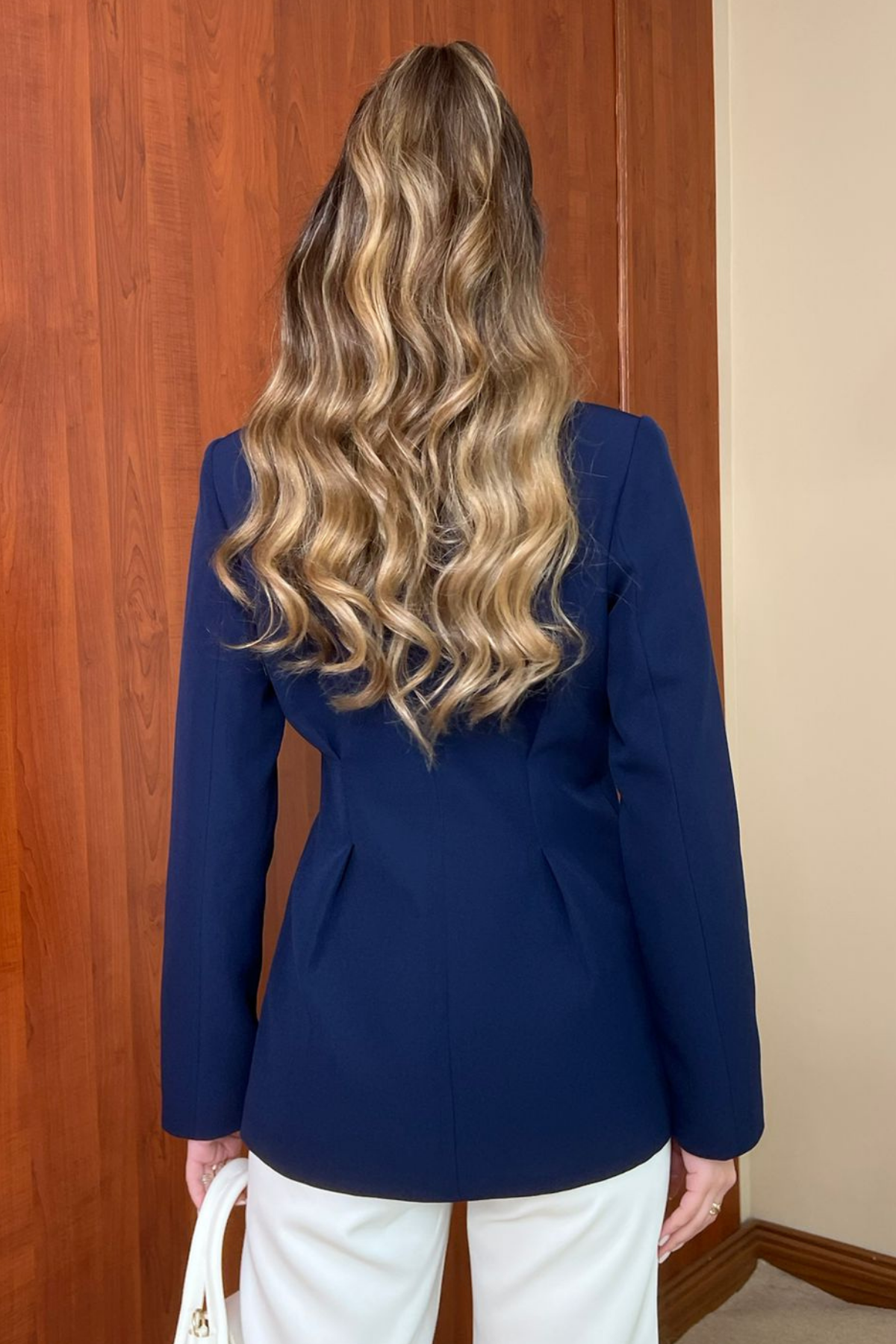 Drapeli Blazer Ceket - LACİVERT