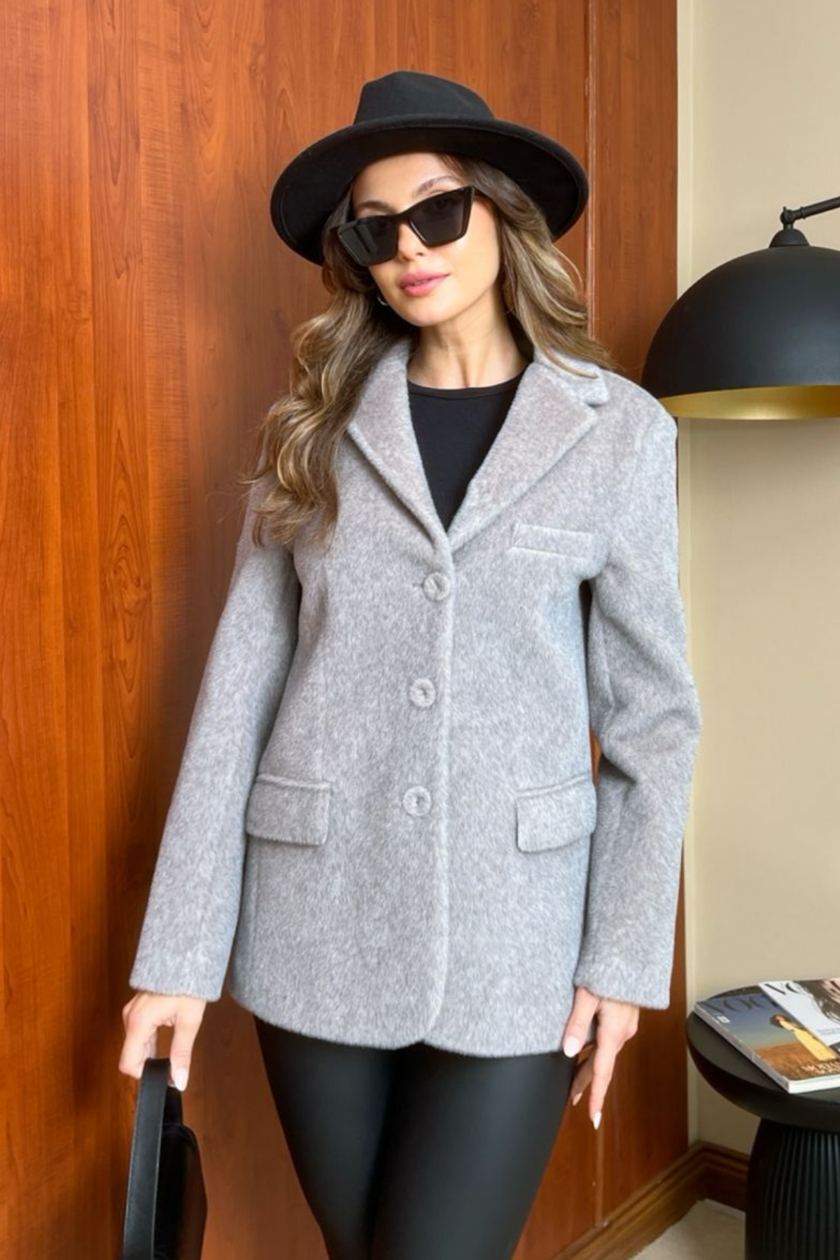 Fox Kürk Blazer Ceket - GRİ