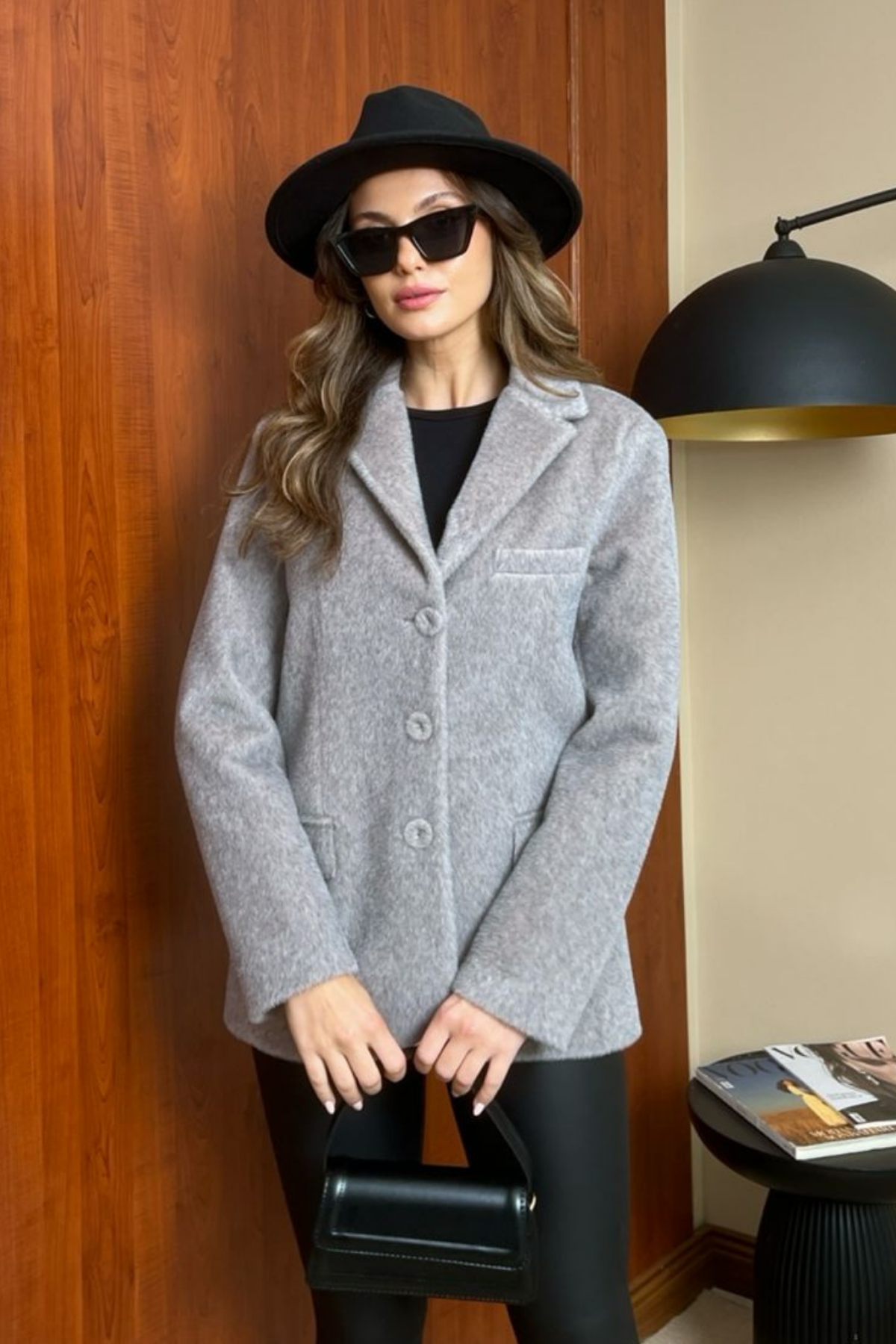 Fox Kürk Blazer Ceket - GRİ