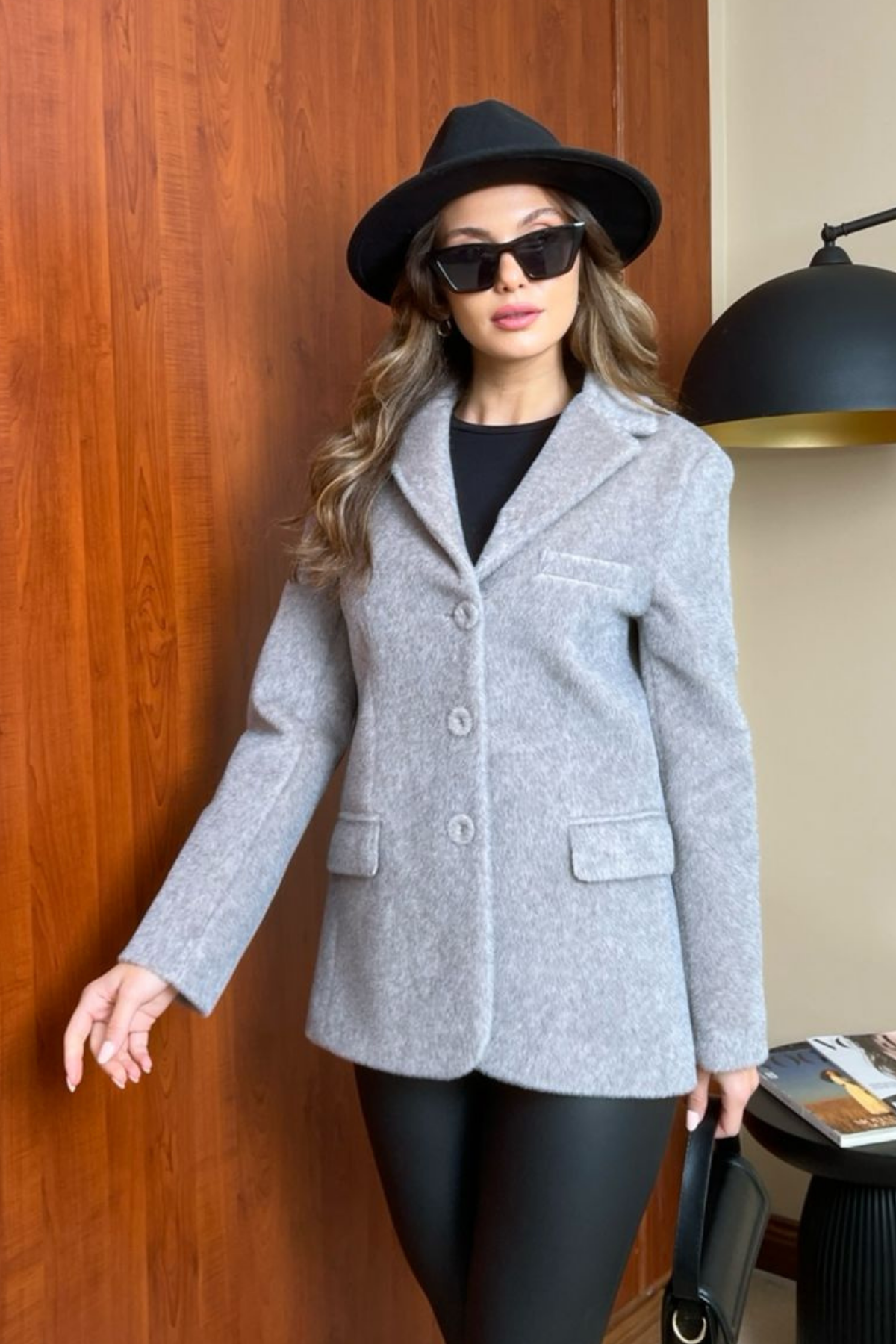 Fox Kürk Blazer Ceket - GRİ