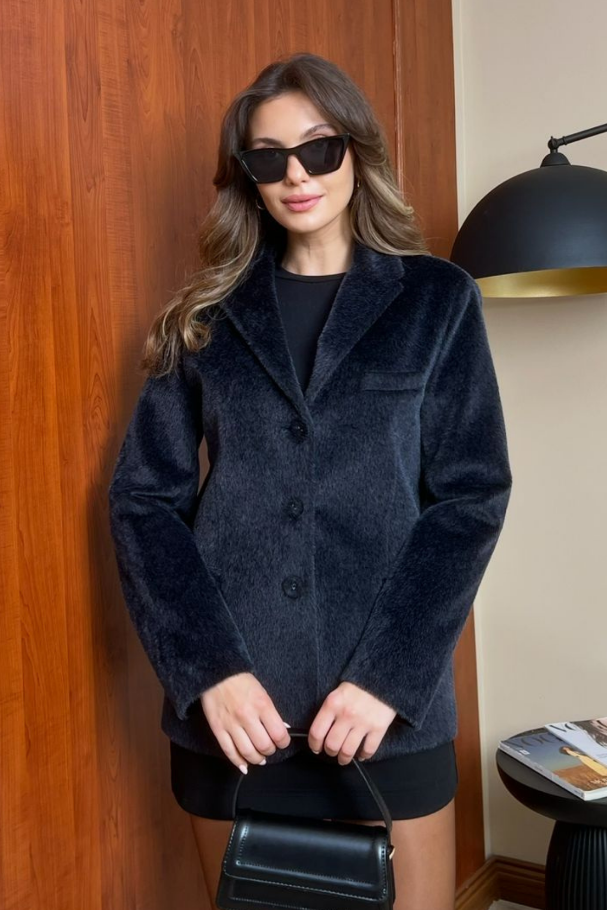 Fox Kürk Blazer Ceket - SİYAH