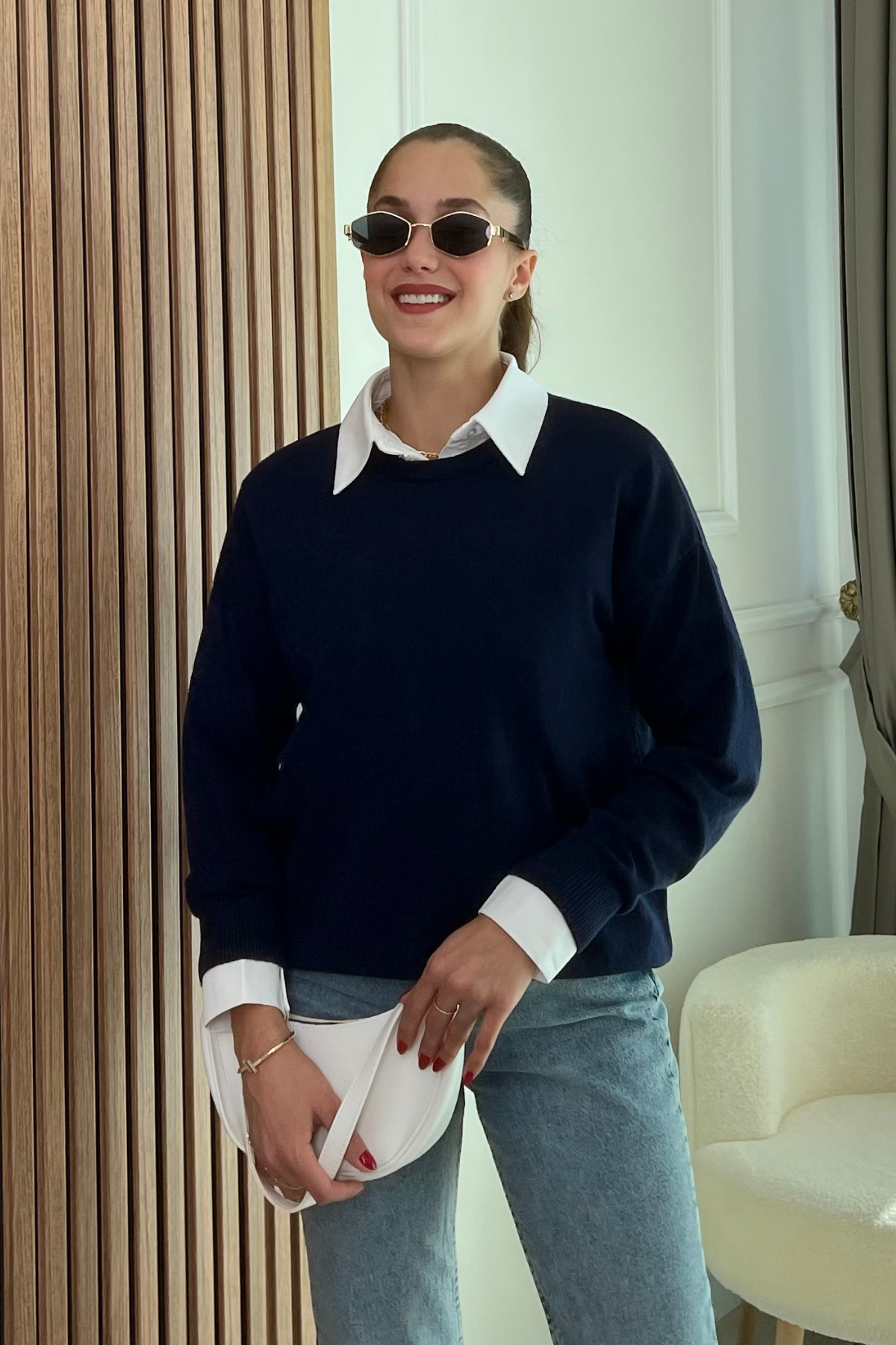 Mass Oversize Triko - LACİVERT