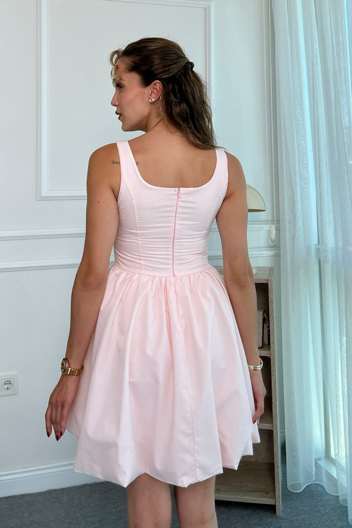 Mini Kloş Elbise - PEMBE