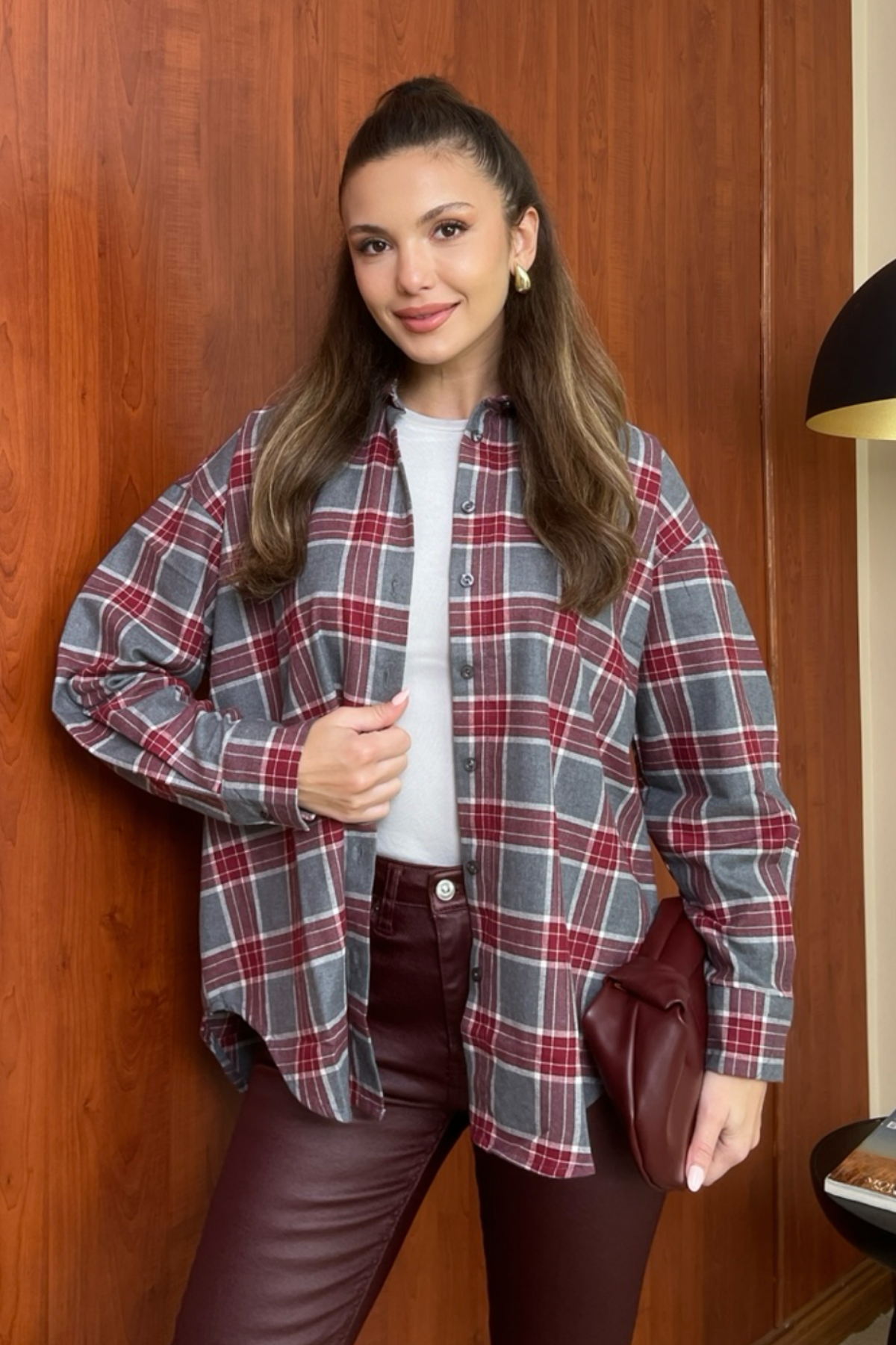 Oduncu Gömlek - BORDO