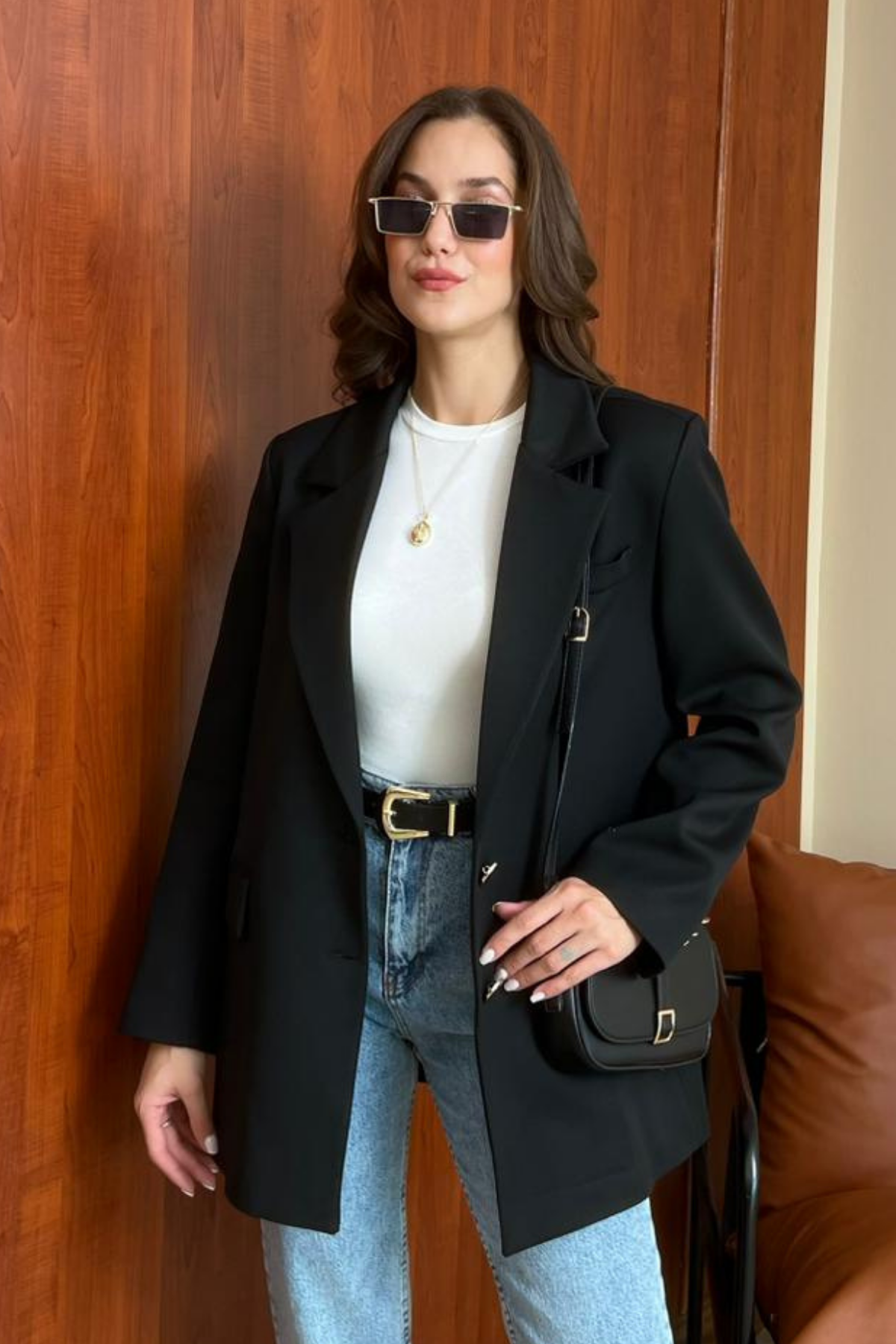 Oversize Blazer Ceket - SİYAH
