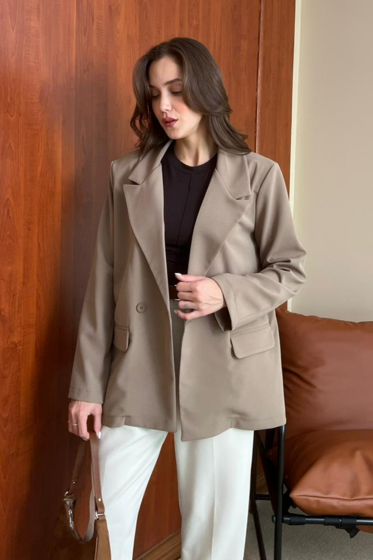 Oversize Ceket - CAMEL