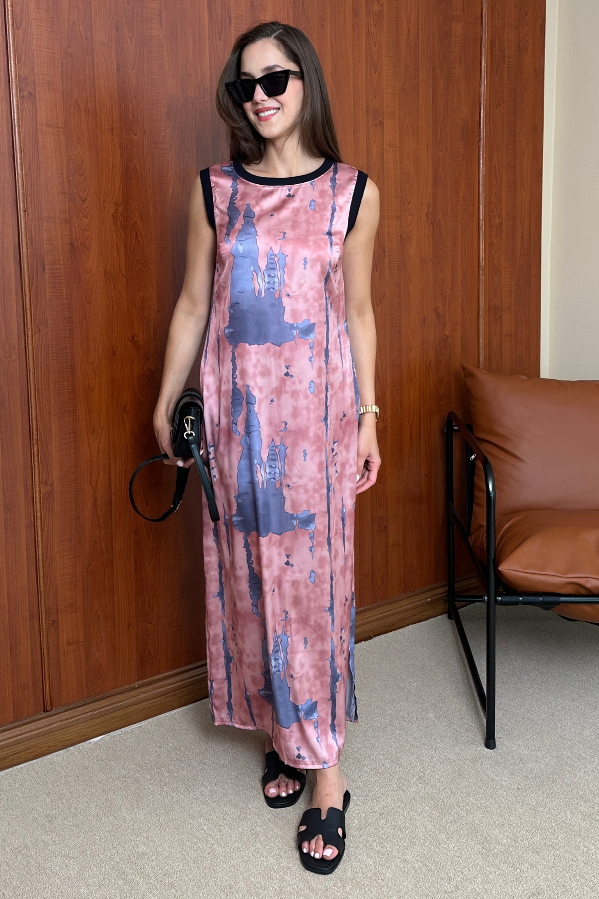 Saten Elbise - PEMBE