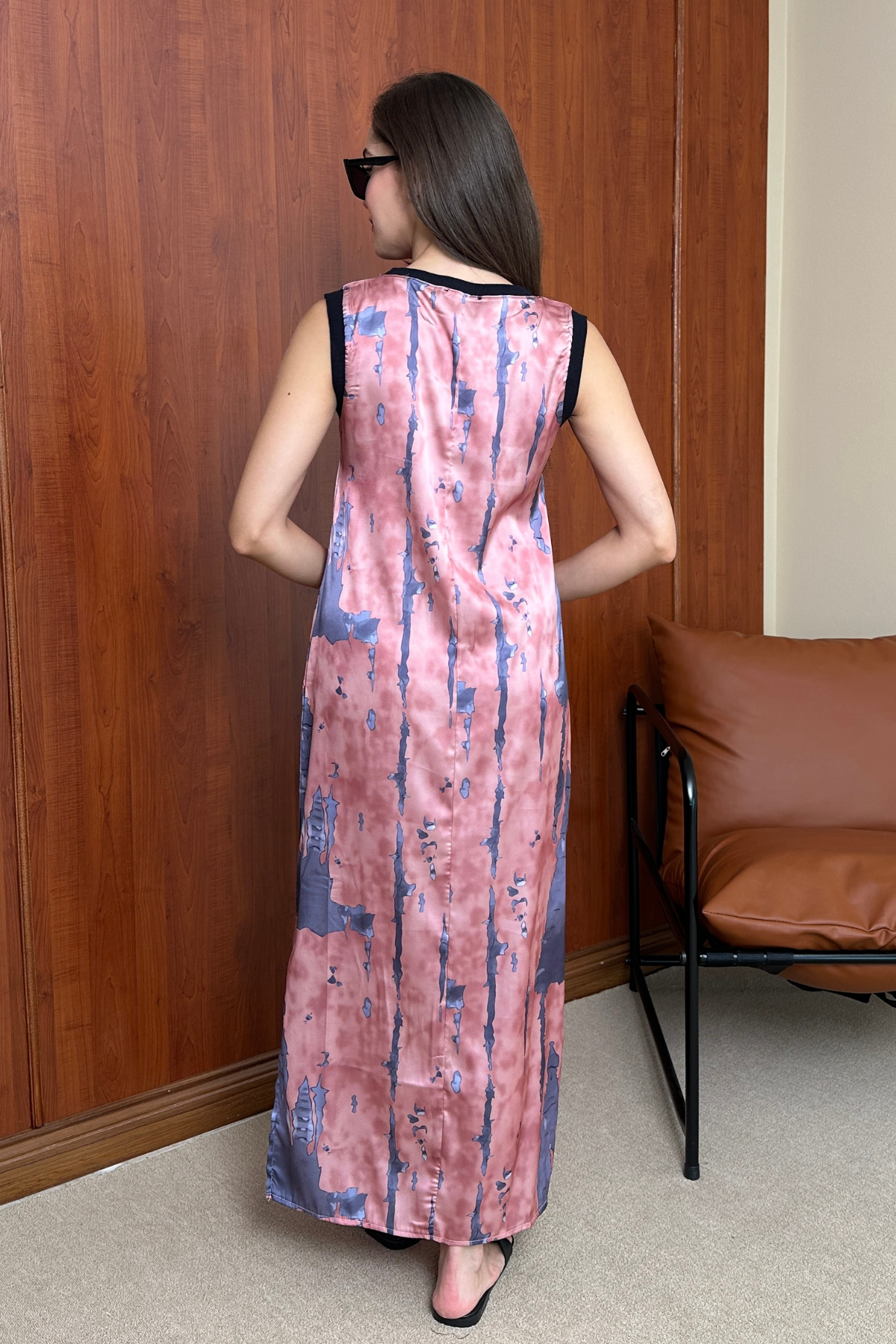 Saten Elbise - PEMBE