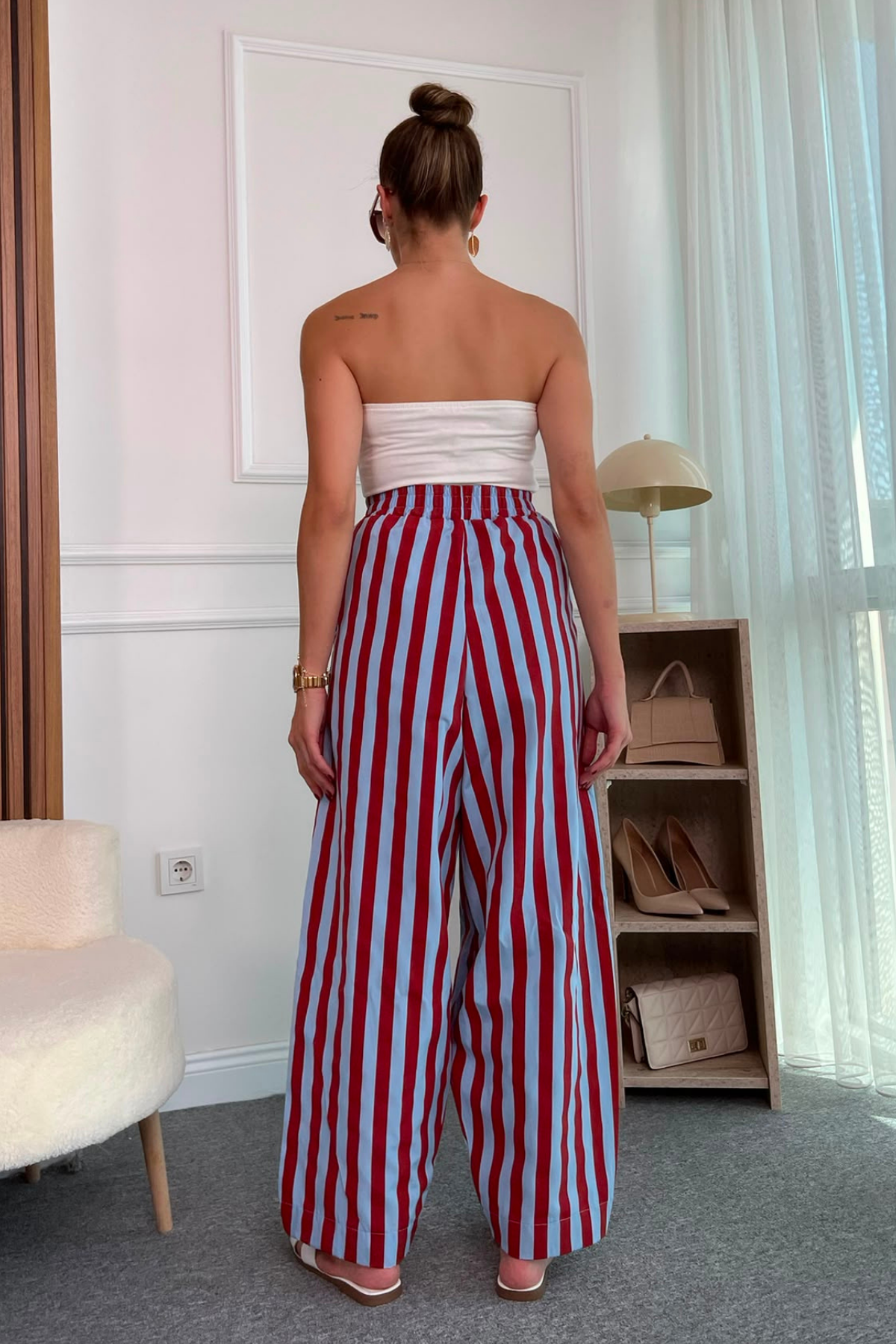 Şertli Pantolon - BORDO