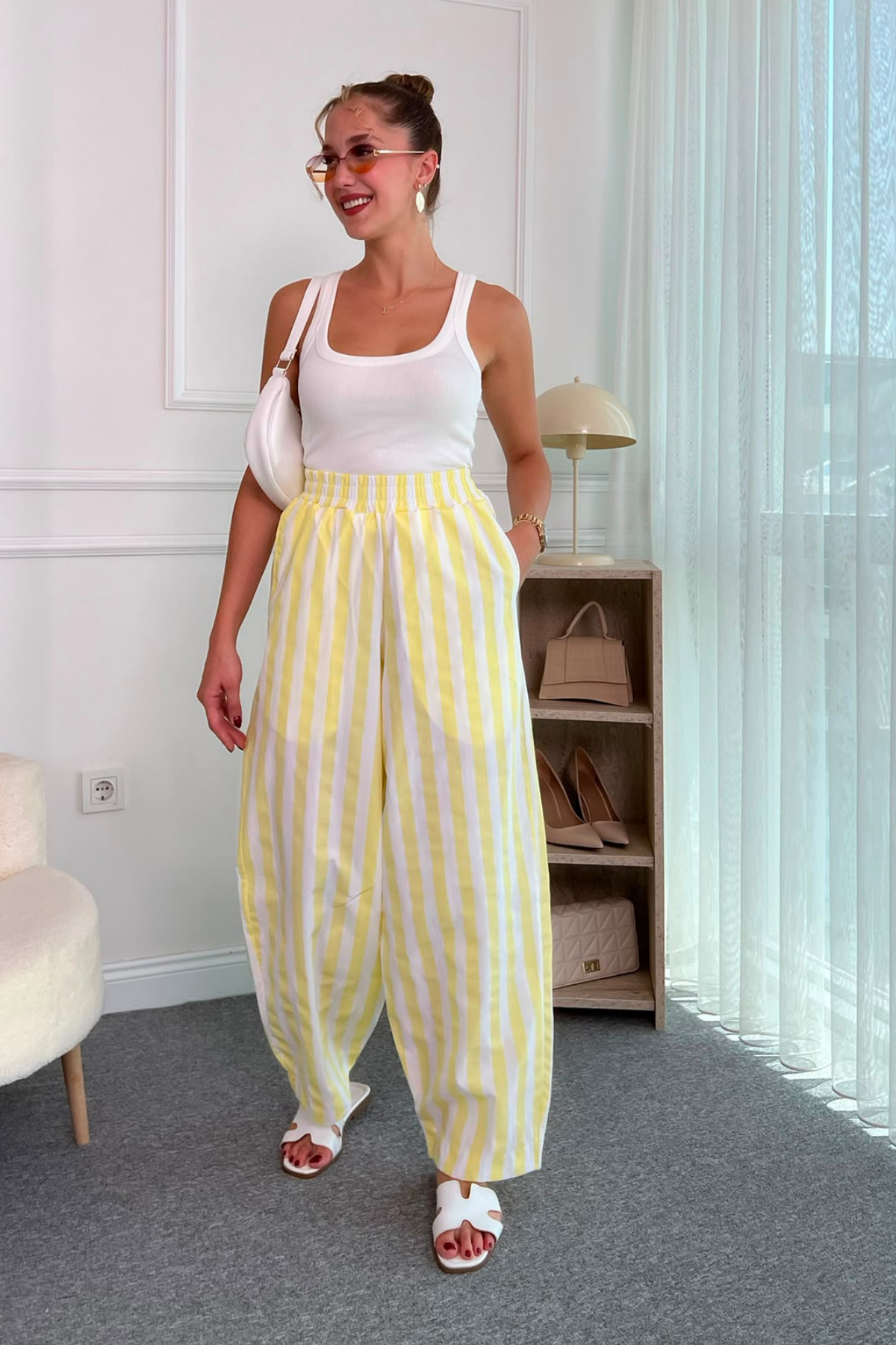 Şertli Pantolon - SARI