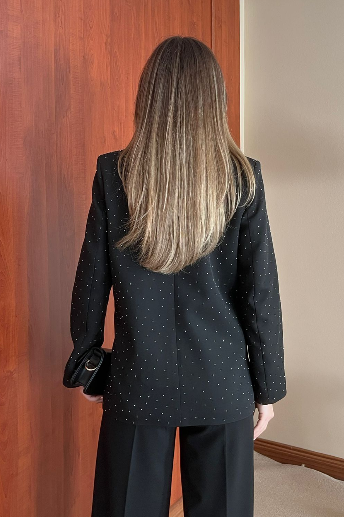 Taşlı Blazer Ceket - SİYAH