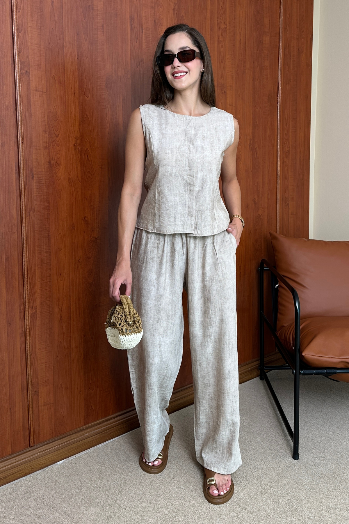 Yelekli Takım - KREM