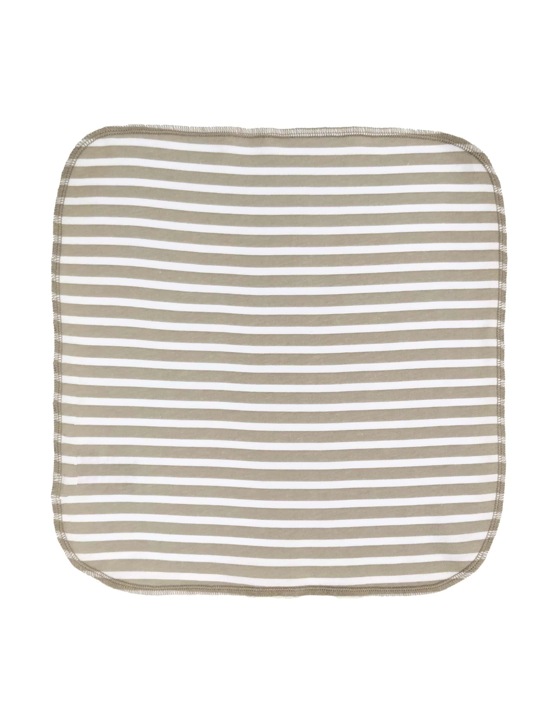 Basic Bebek Kül Yeşili Çizgili Ağız Mendili 3'lü Set