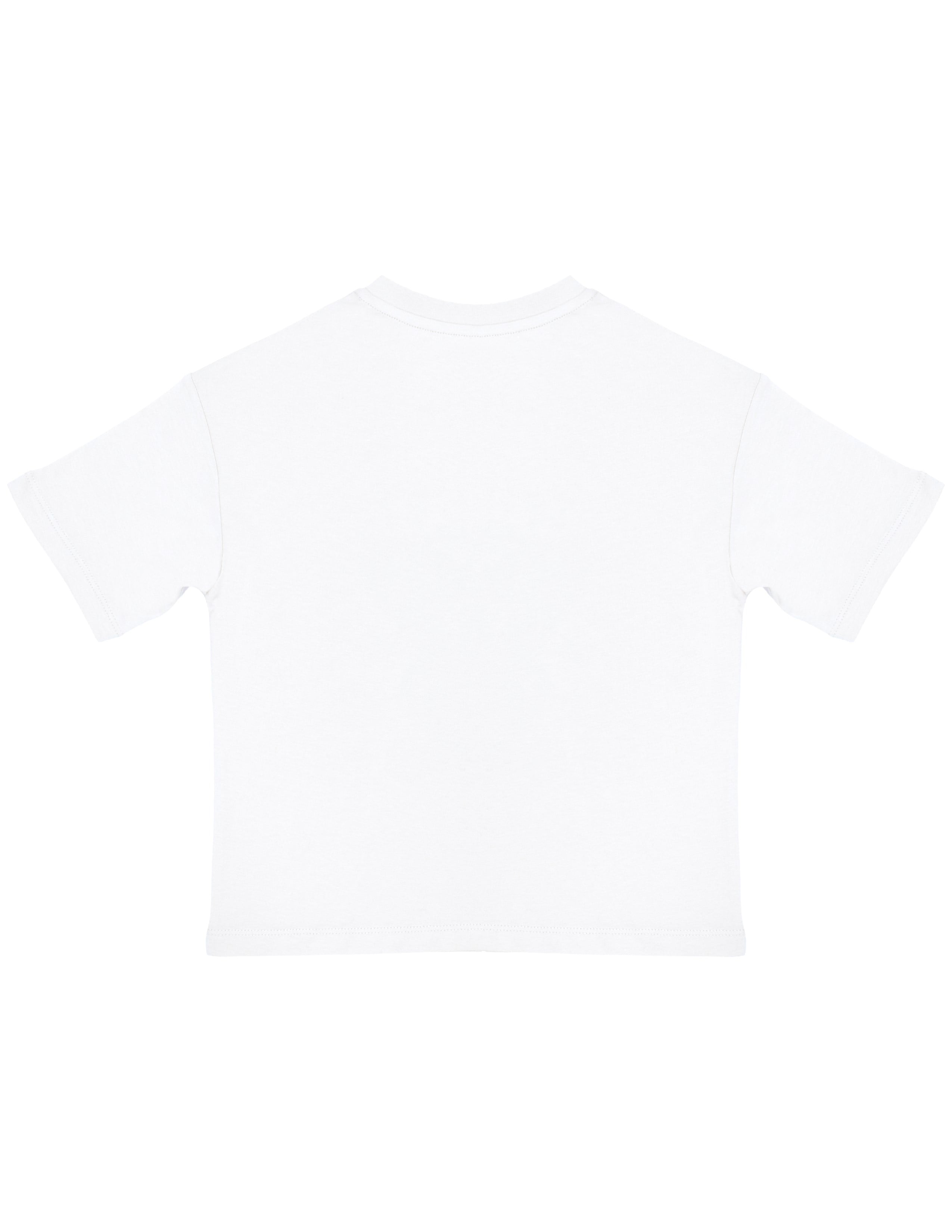 Basic Çocuk Oversize Baskılı Beyaz T-shirt