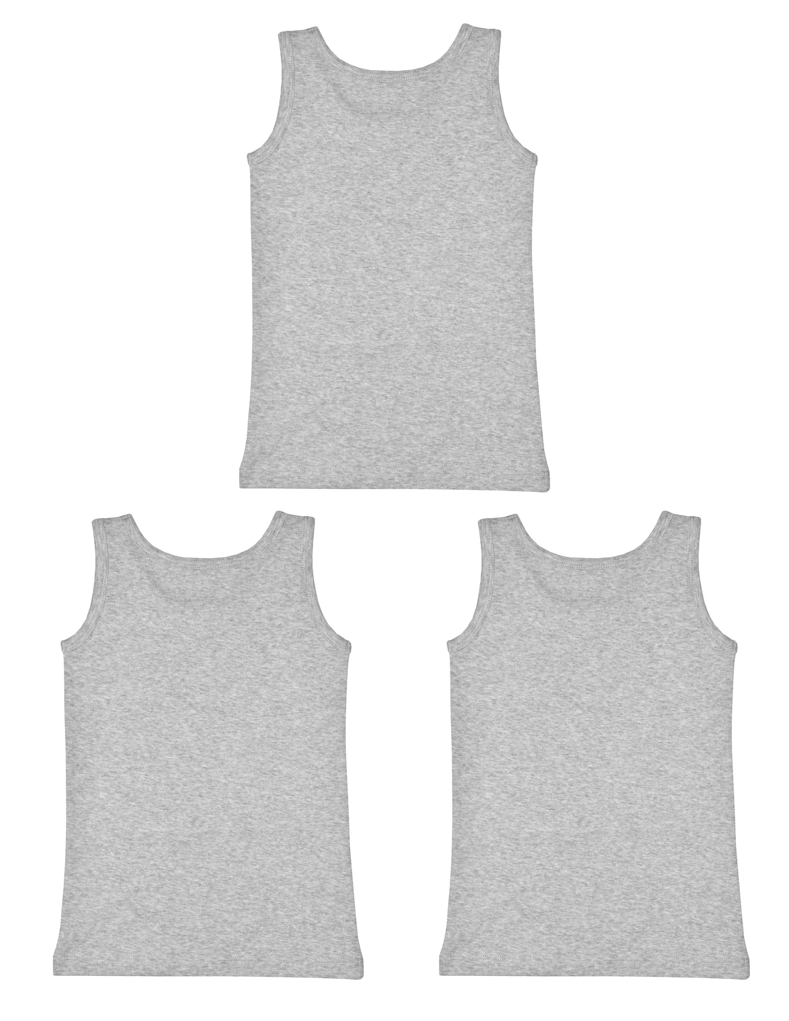 Basic Cotton Erkek Çocuk Gri Atlet Seti 3lü