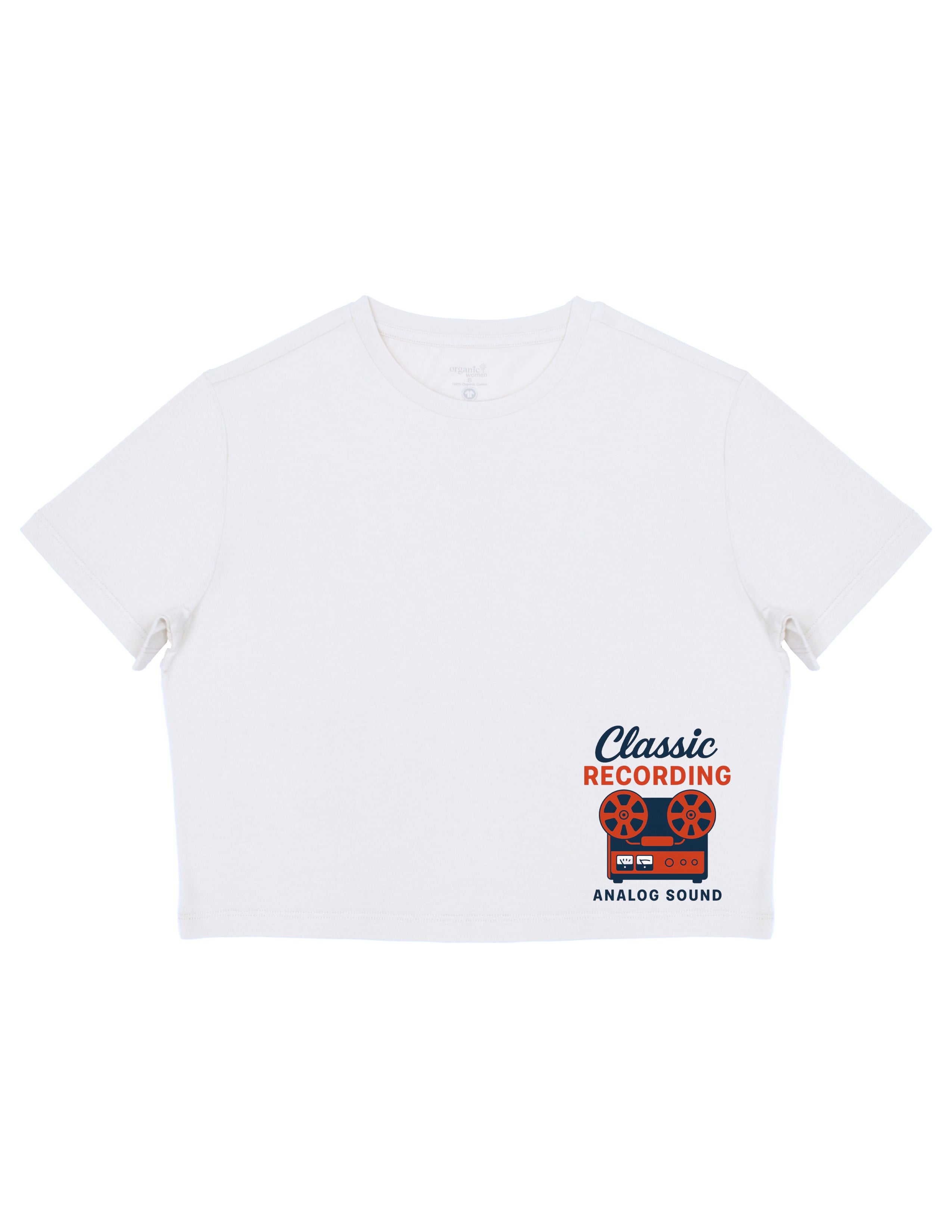 Basic Kadın Crop Baskılı Beyaz T-shirt