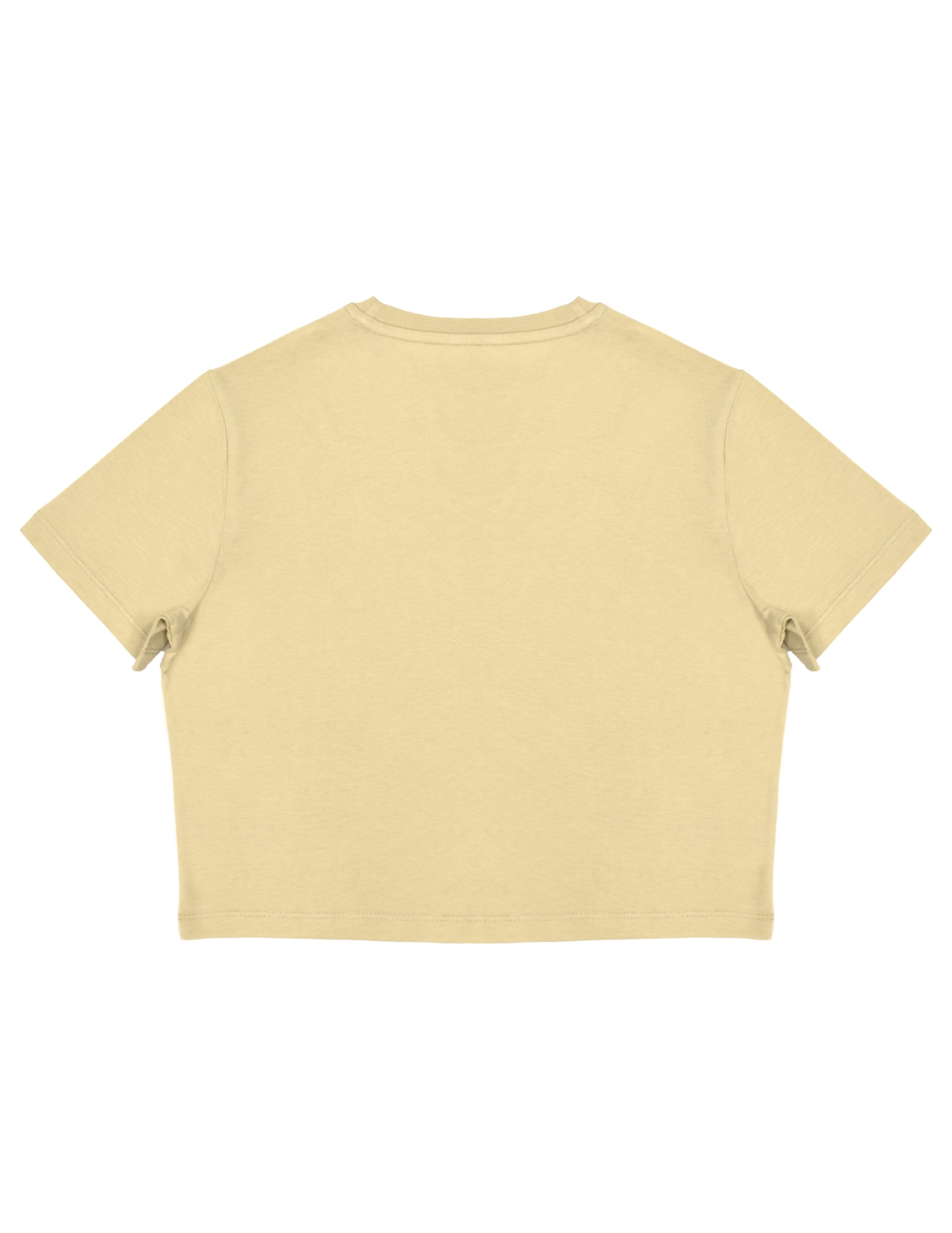 Basic Kadın Crop Bej T-shirt