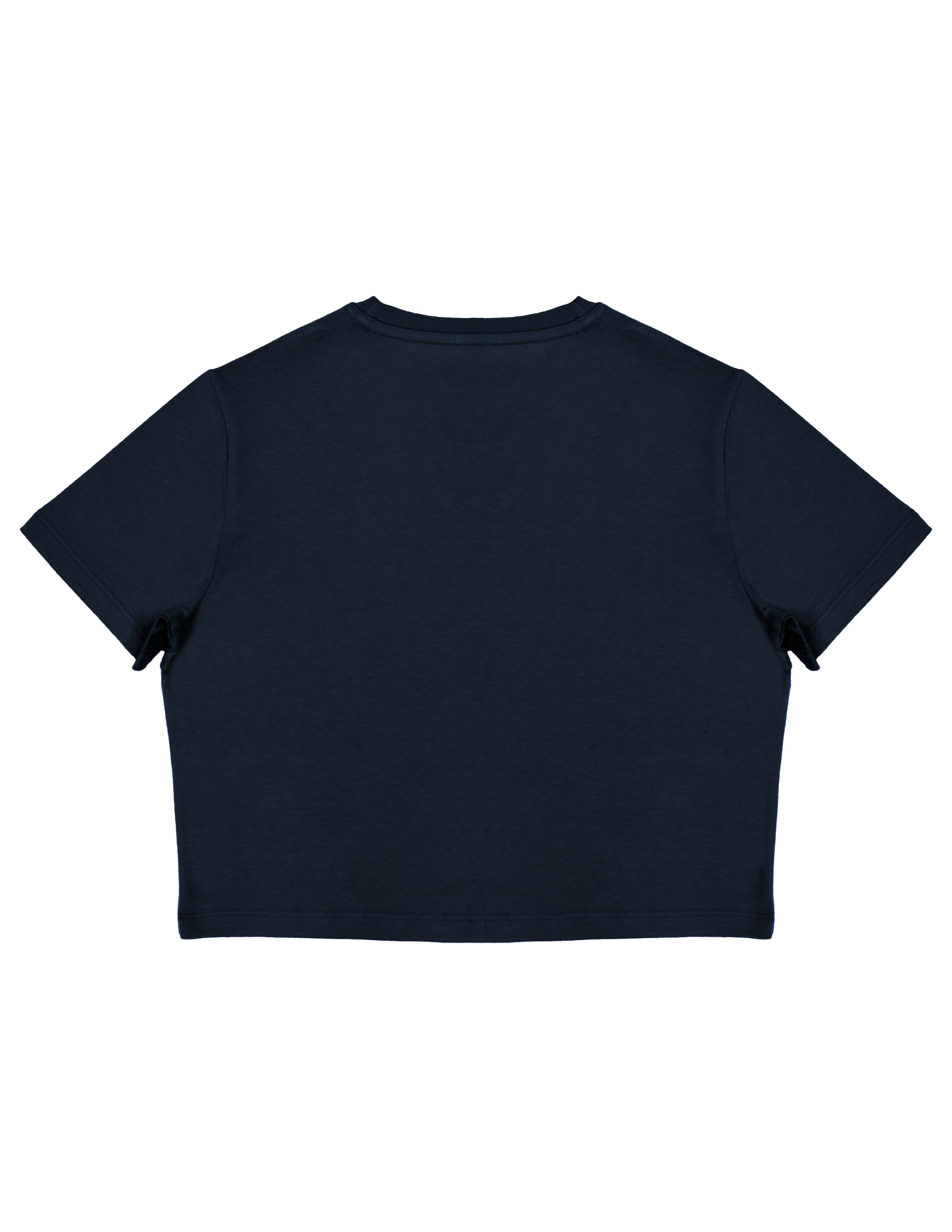 Basic Kadın Crop Lacivert T-shirt