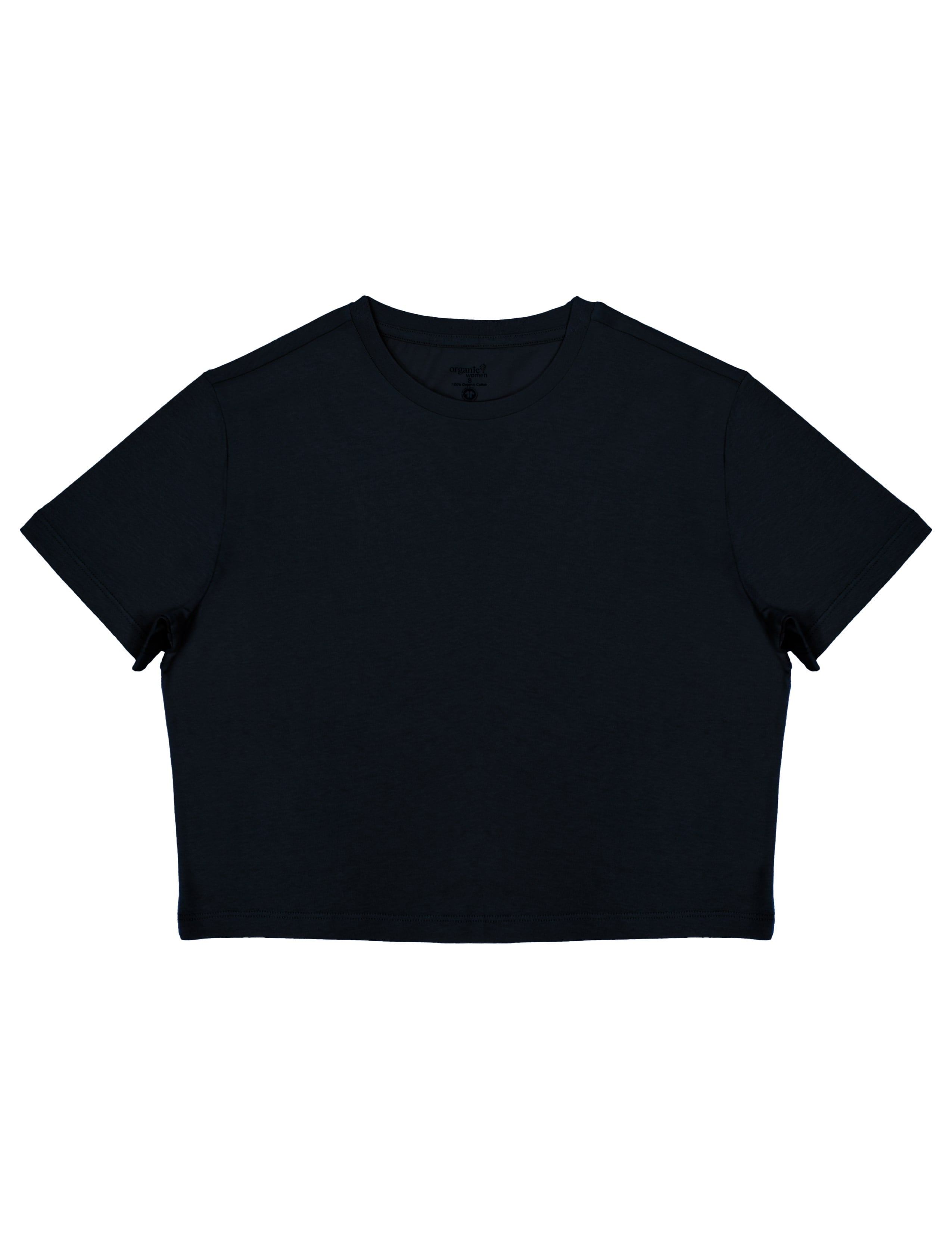 Basic Kadın Crop Siyah T-shirt