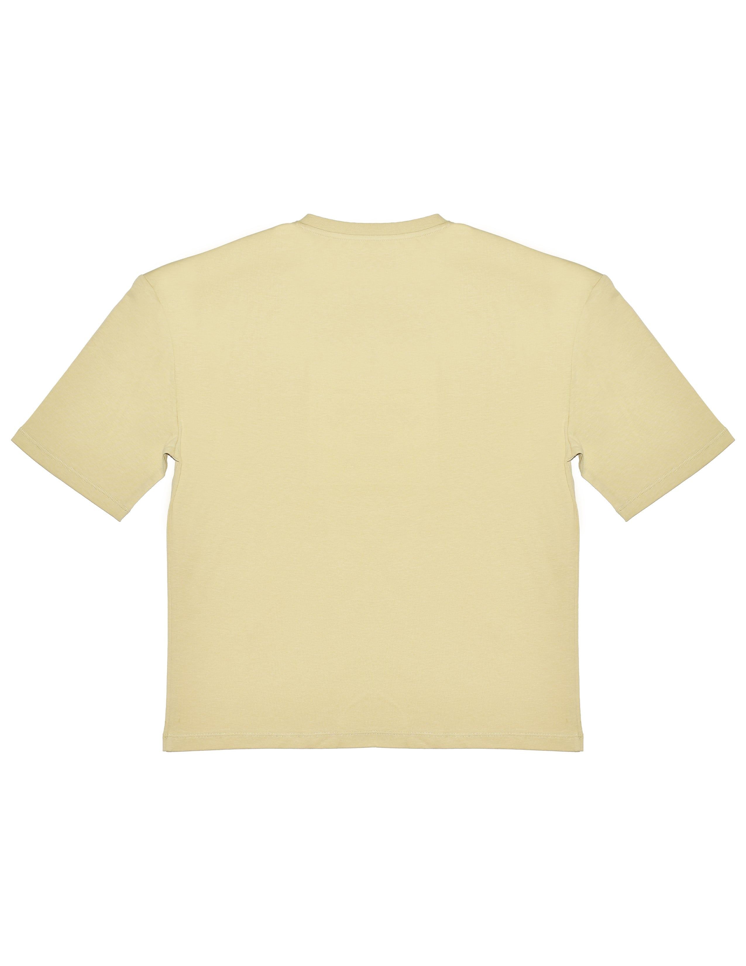 Basic Kadın Loose Nakışlı Bej T-shirt