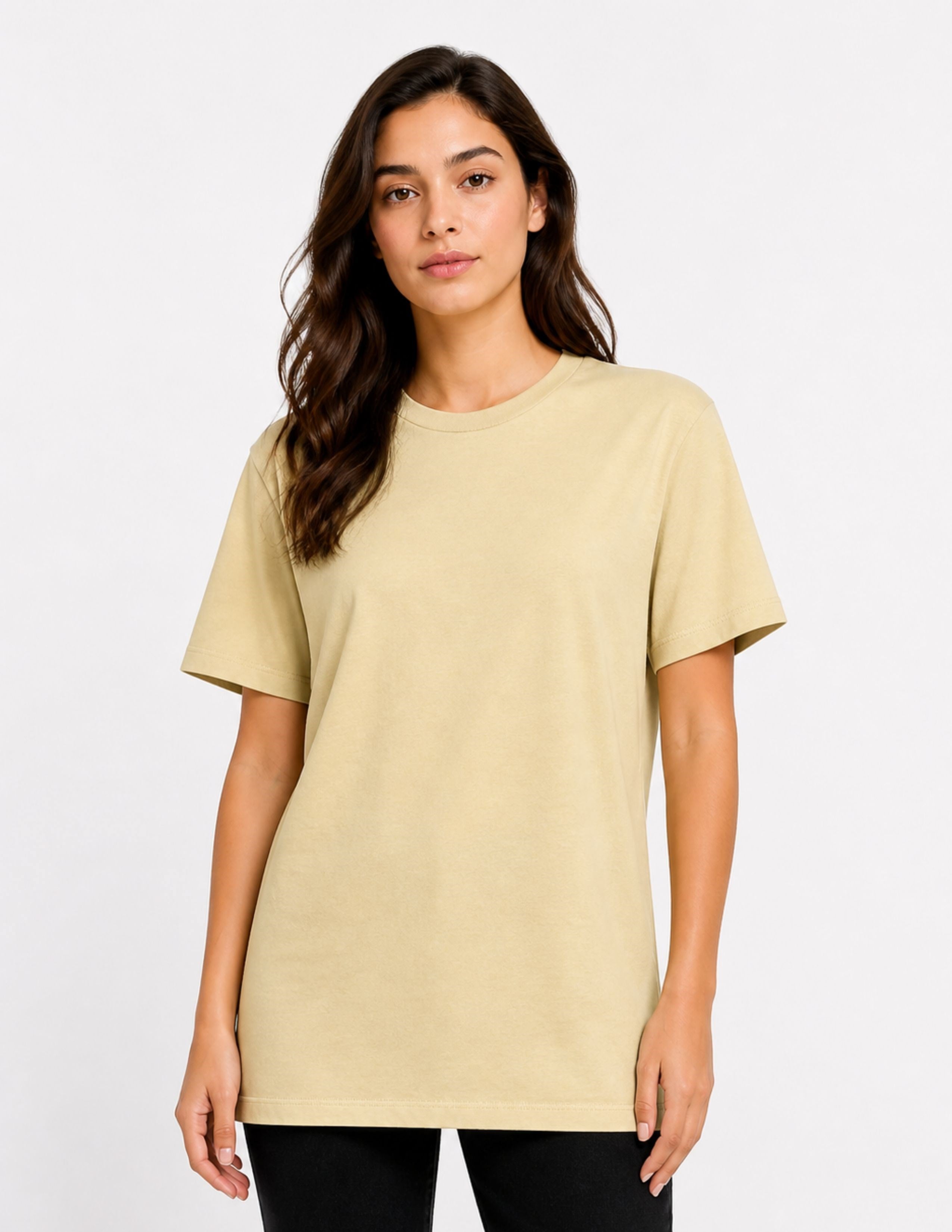 Basic Kadın Relax Bej T-shirt