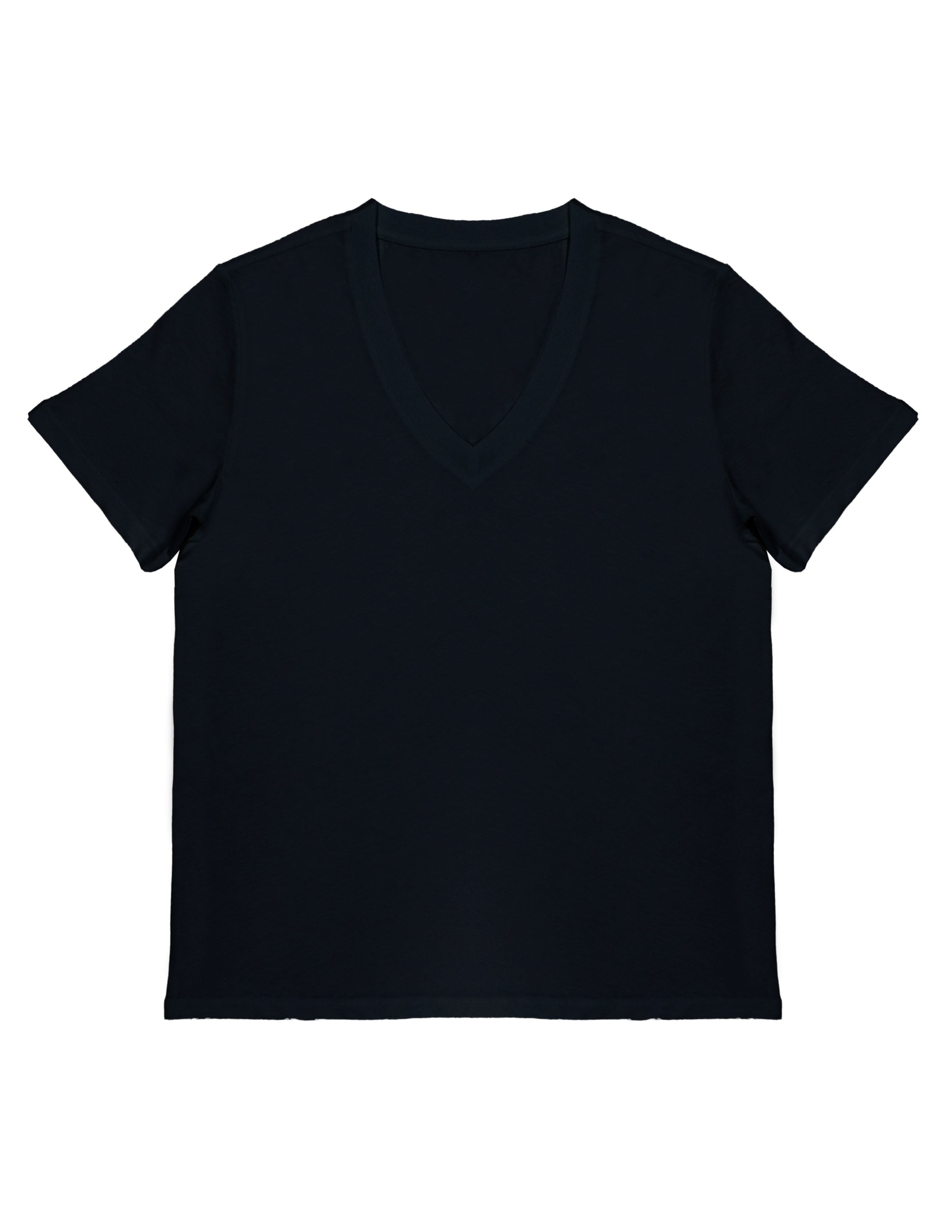 Basic Kadın V Yaka Siyah T-shirt