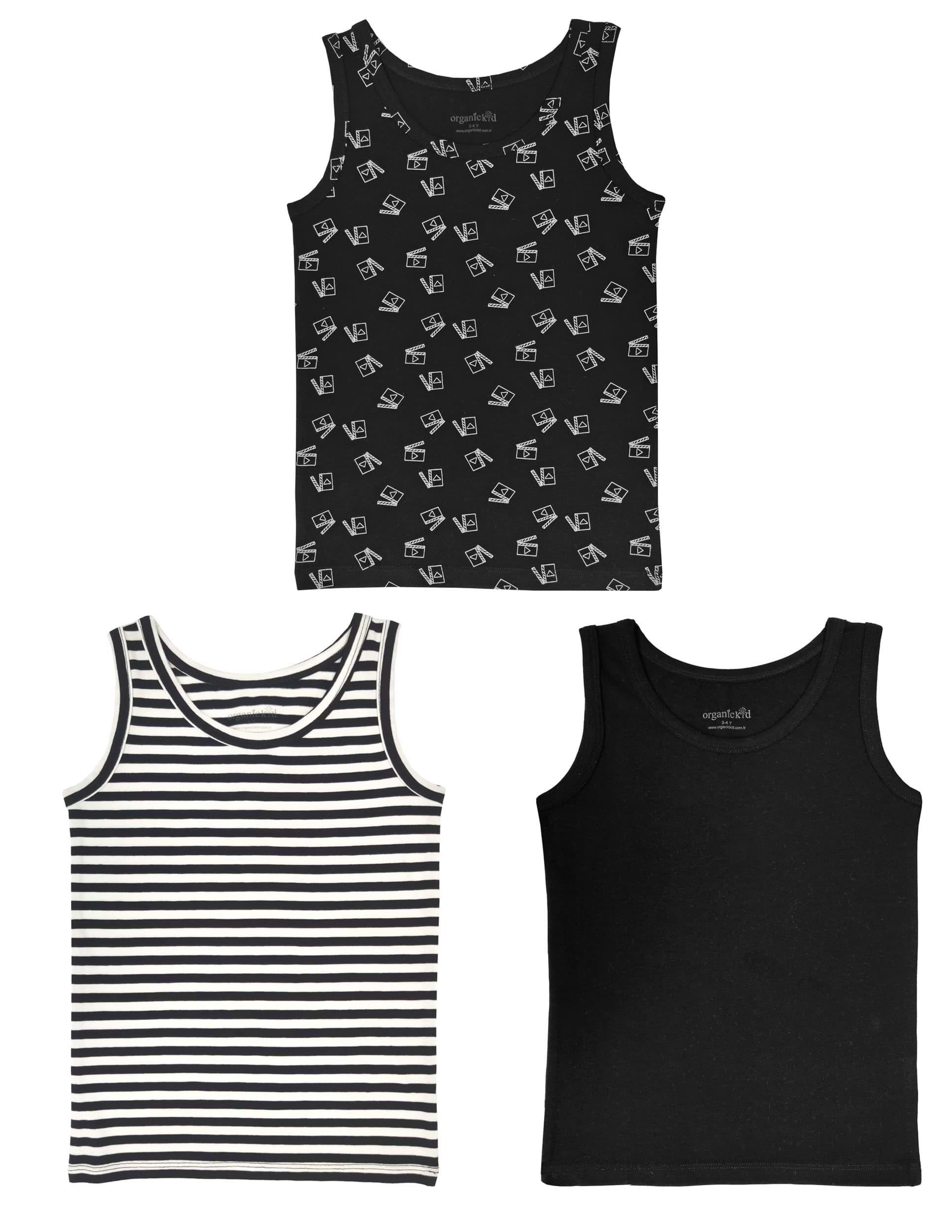 Cinema Erkek Çocuk Siyah Atlet Seti 3lü