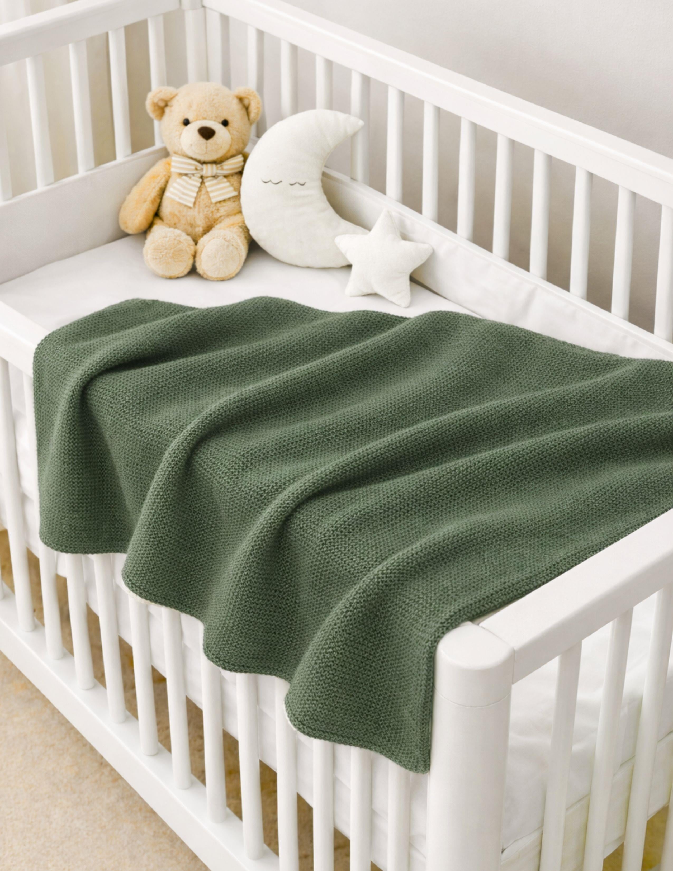 Cosy Bebek Yeşil Kalın Triko Battaniye 90x100