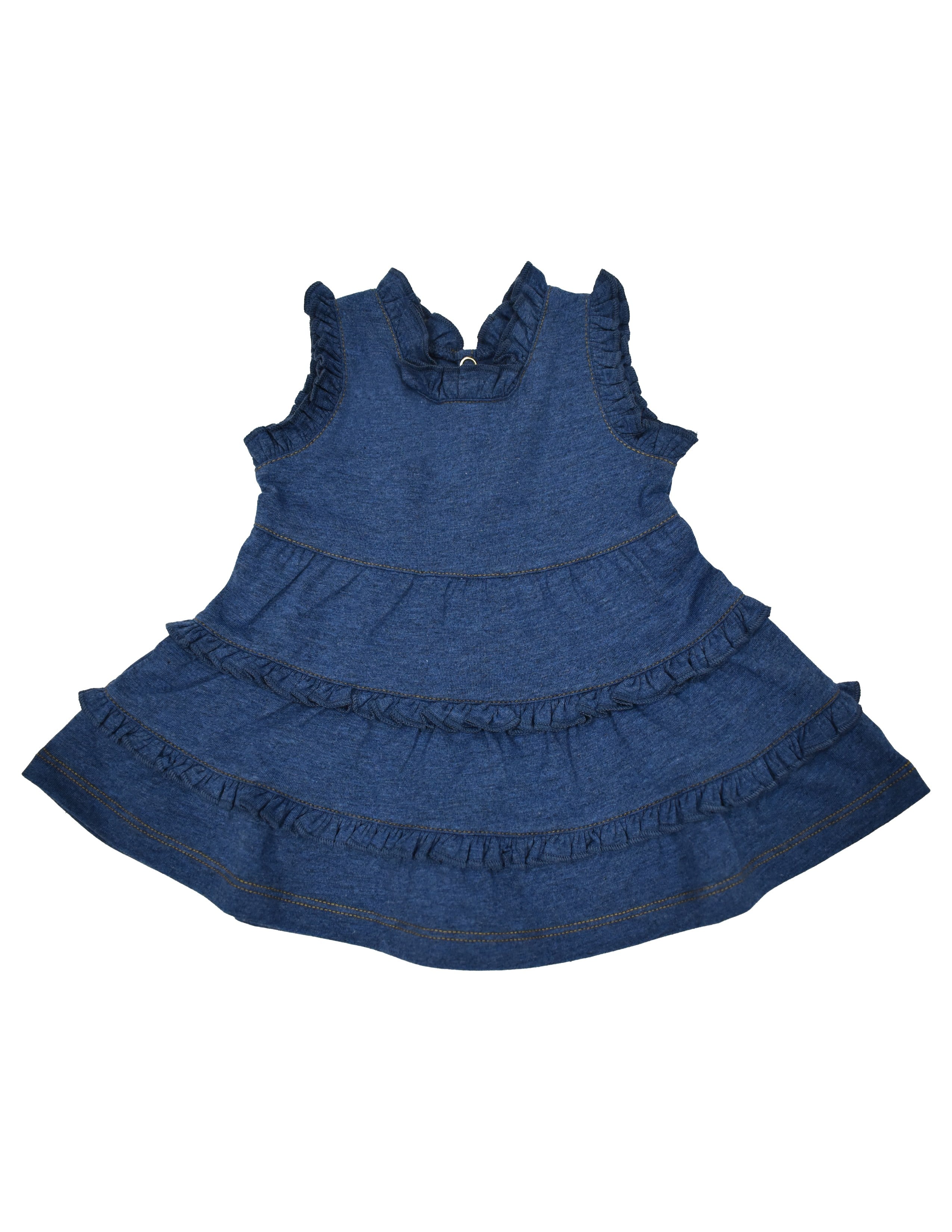 Denim Bebek Fırfırlı Elbise