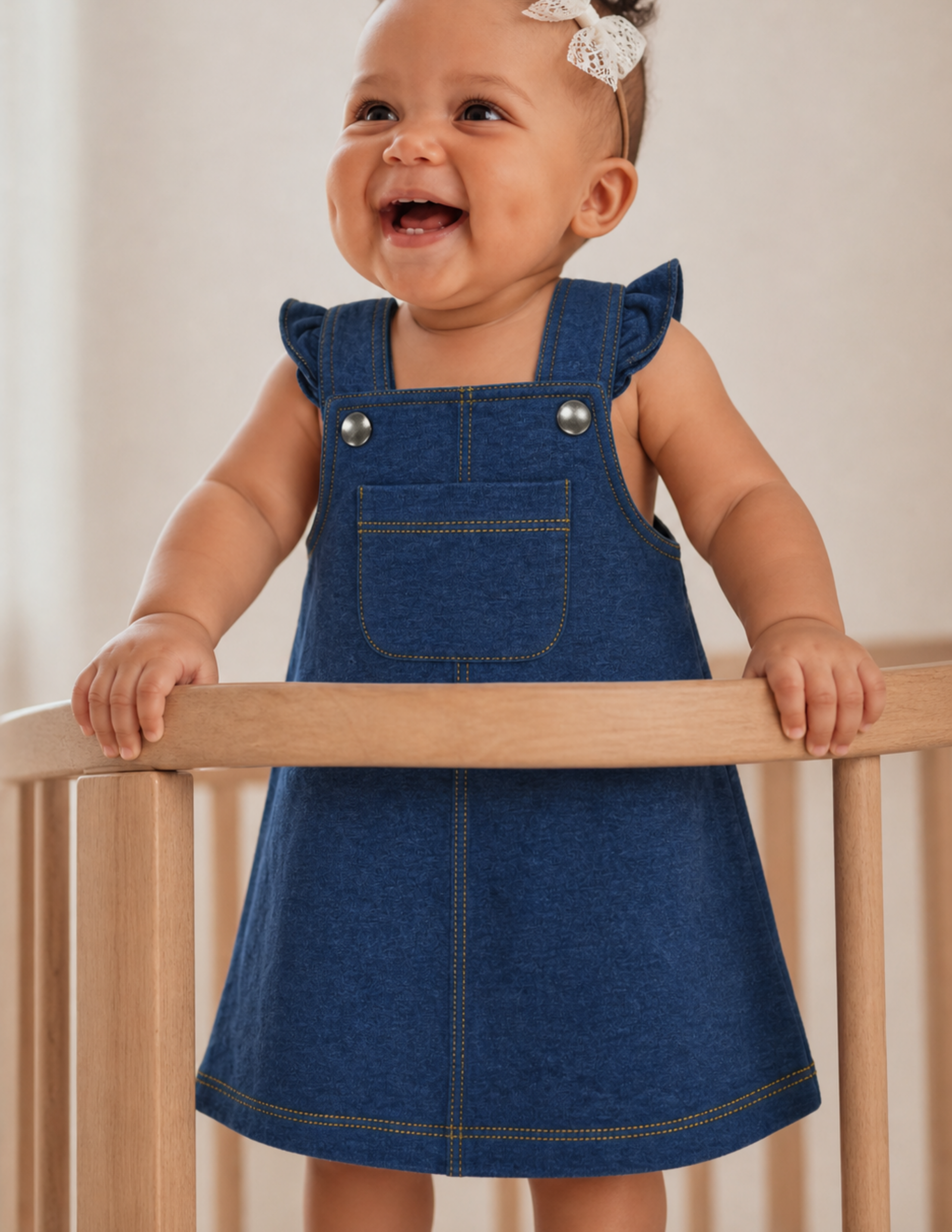 Denim Bebek Salopet Elbise
