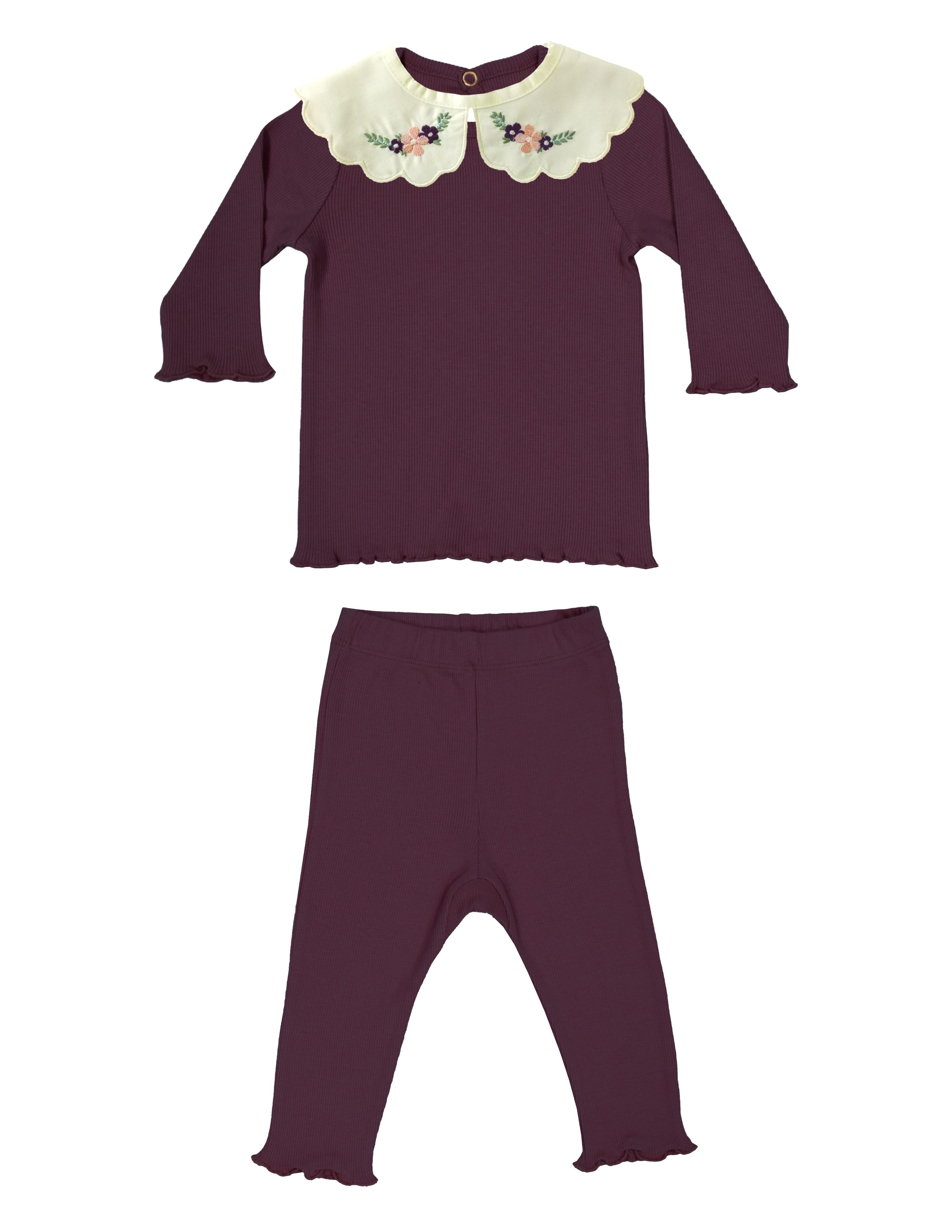 Dusty Rose Kız Bebek Bordo 2'li Set