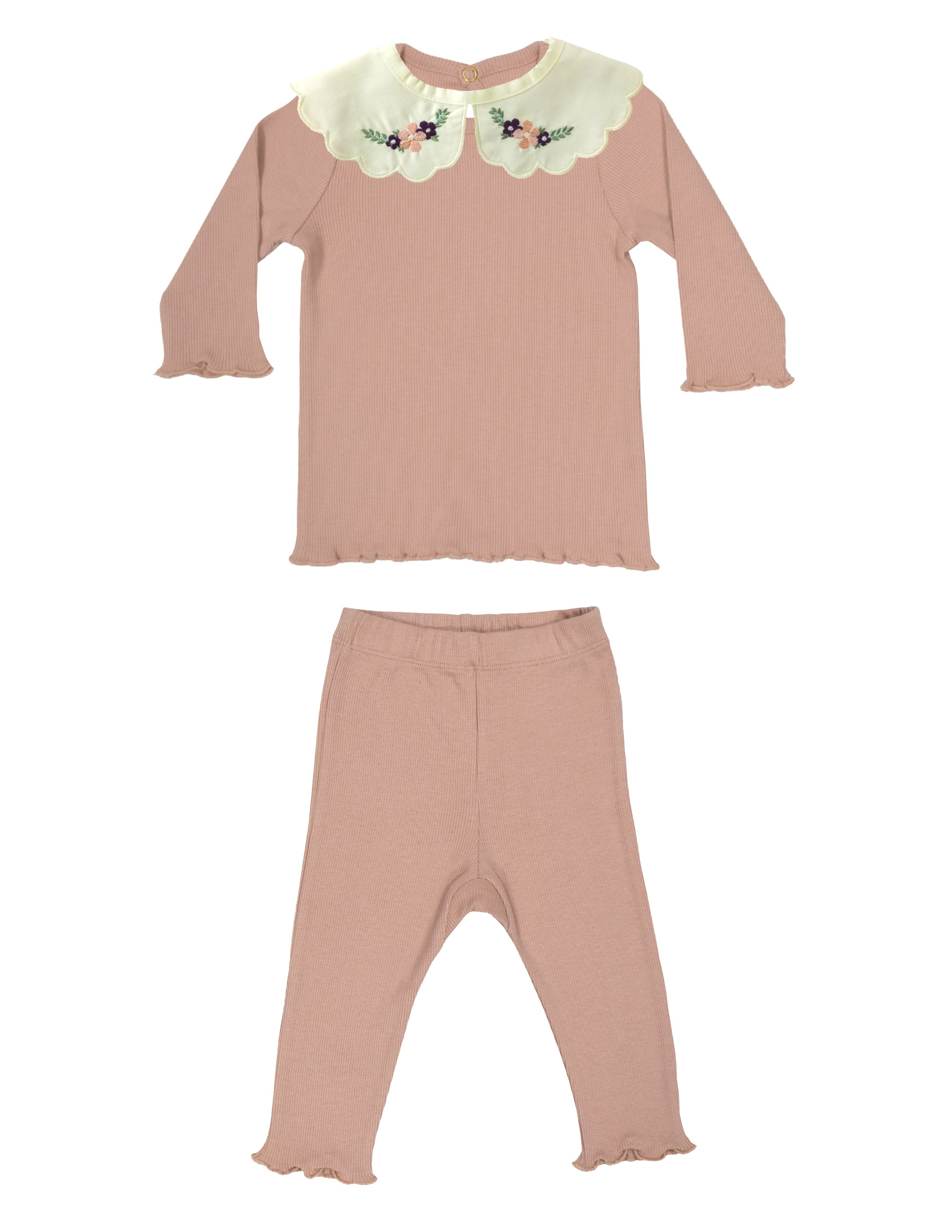 Dusty Rose Kız Bebek Gül Kurusu 2'li Set